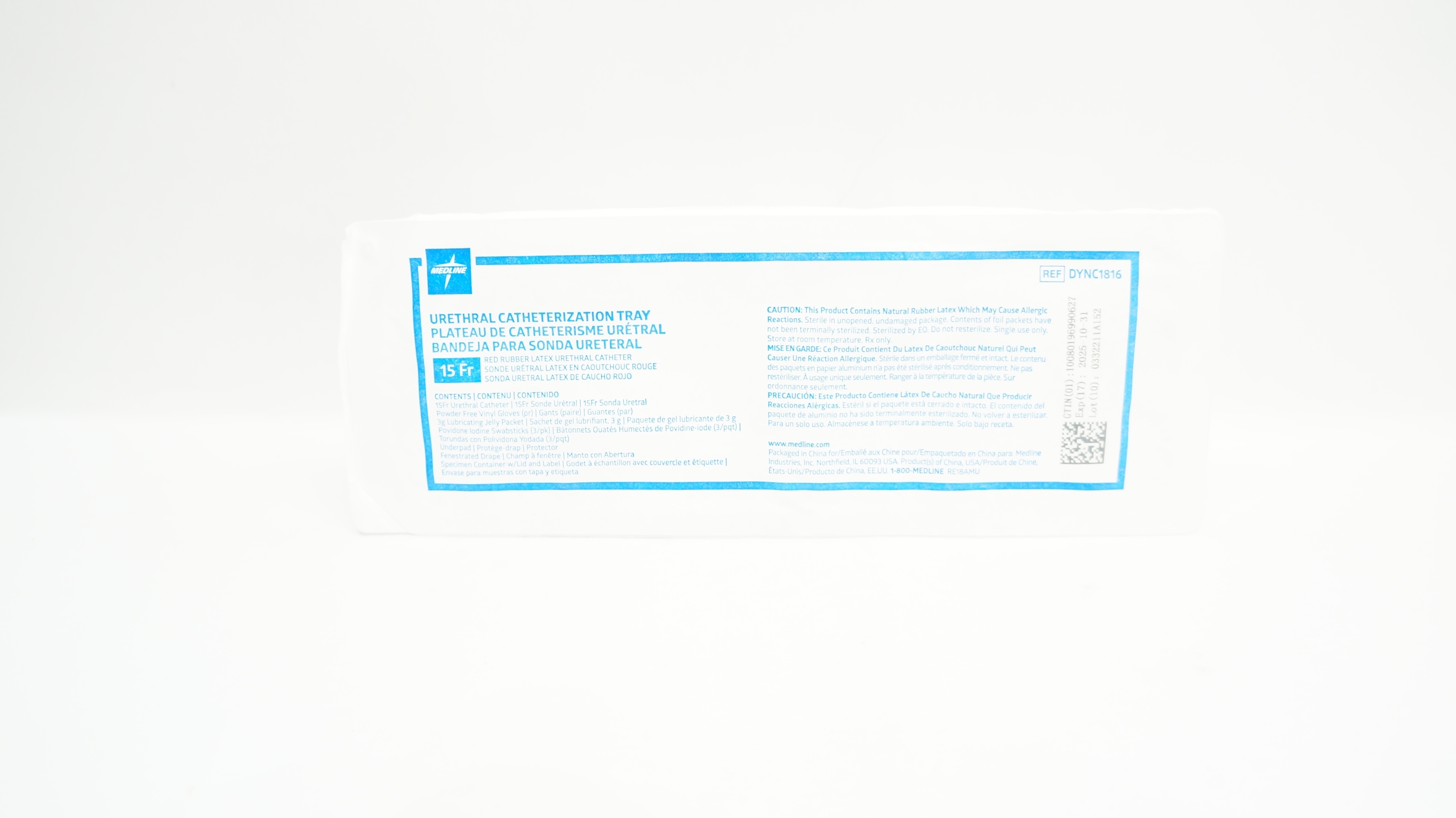 Medline DYNC1816 Urethral Cath. Tray 15Fr