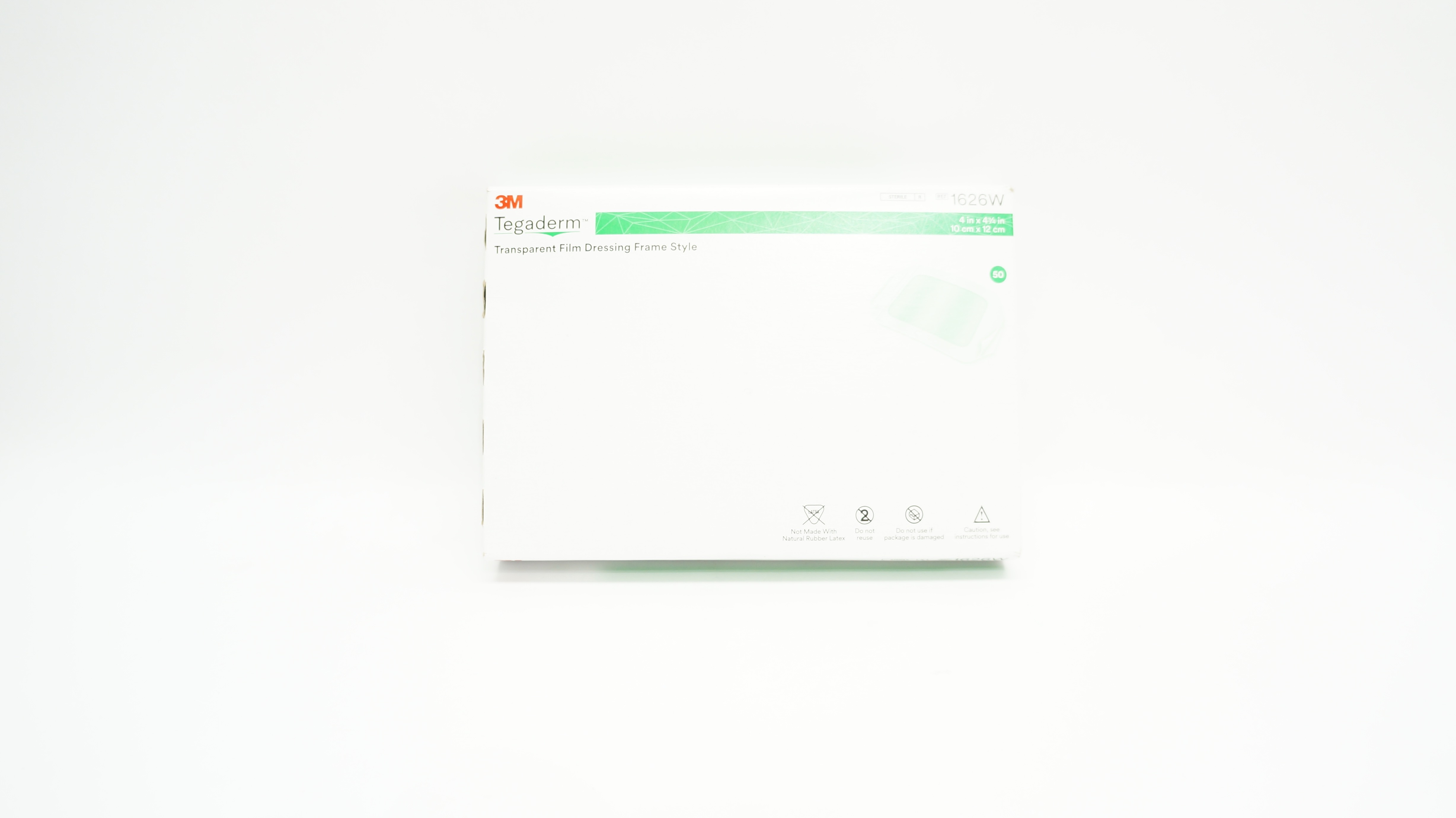 3M 1626W Tegaderm Transparent Film Dressing Frame Style 4in x 4-3/4in -Box of 50
