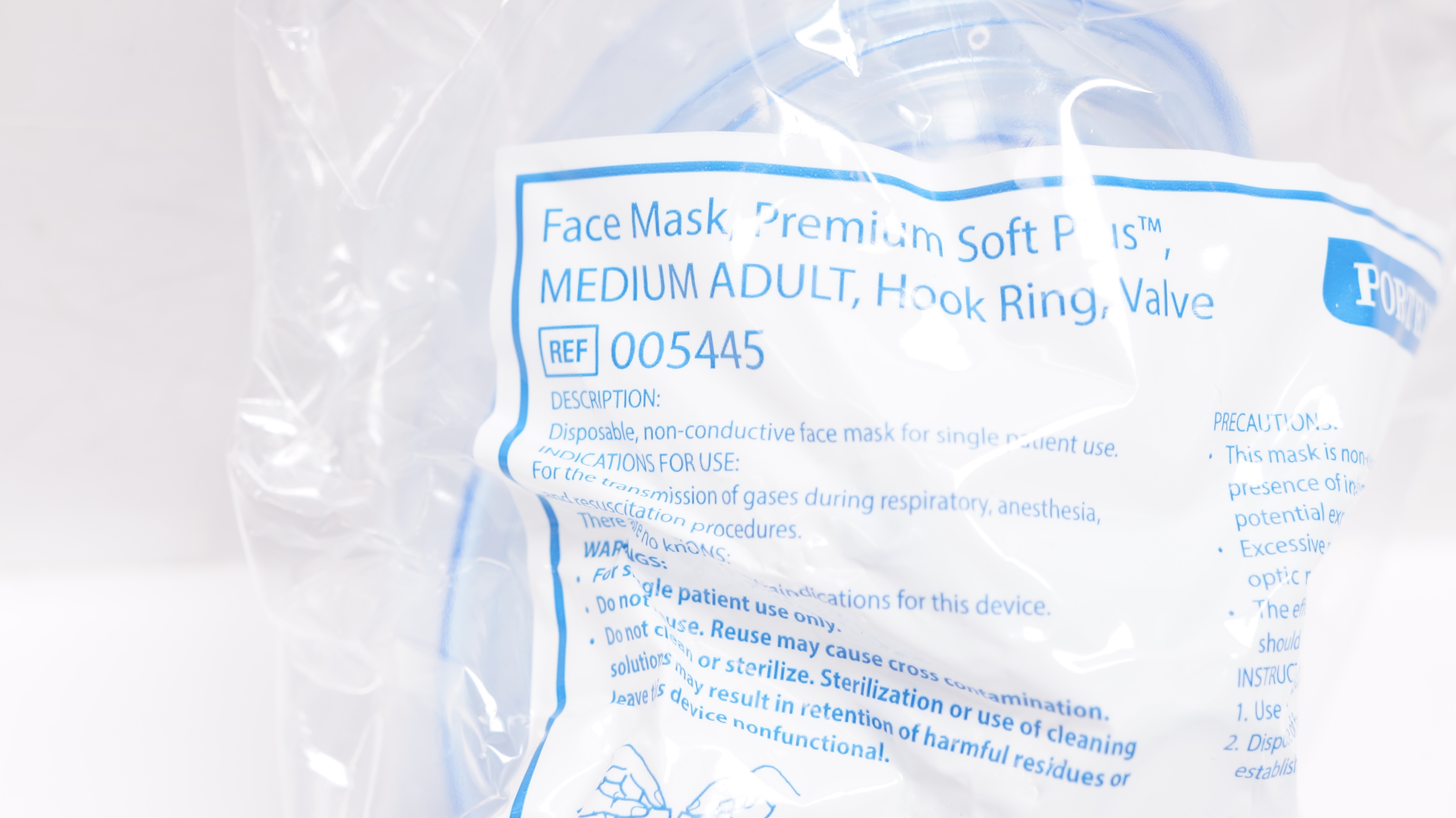 Smiths Medical 005445 Portex Face Mask, Premium Soft Plus Medium Adult