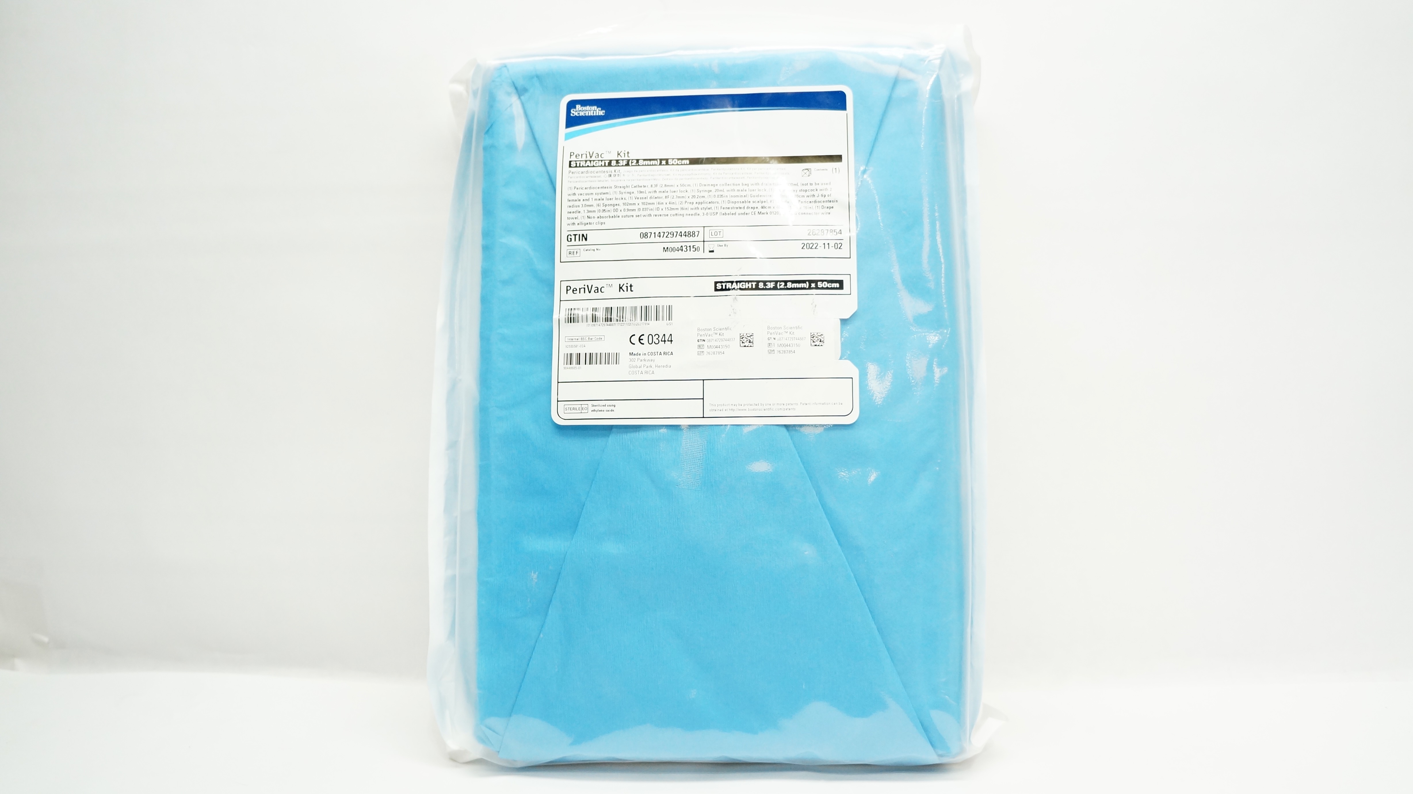 Boston Scientific M00443150 PeriVac Pericardiocentesis Kit, 8.3F x 50cm (x)
