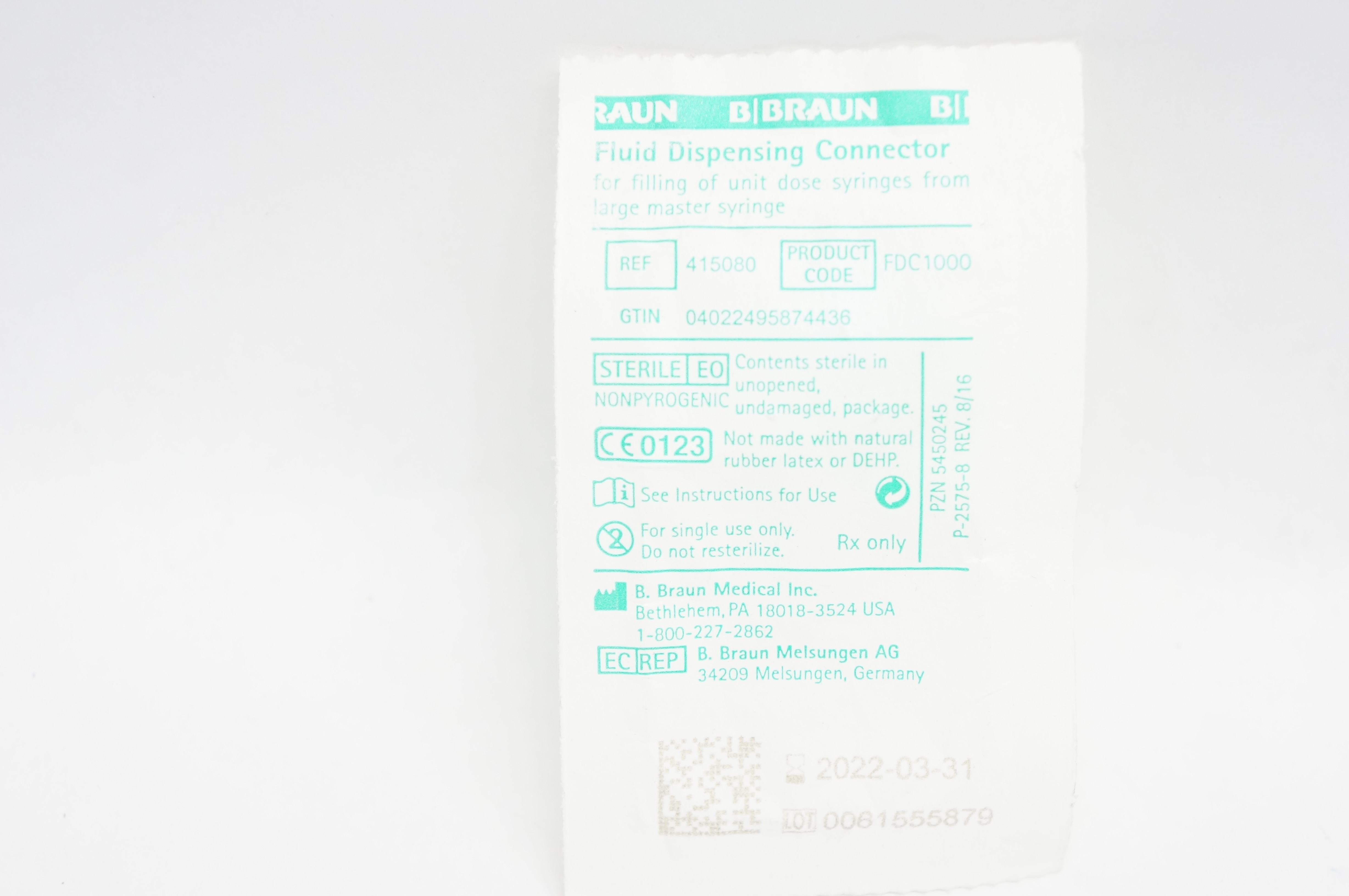Braun 415080 Fluid Dispensing Connector (x)