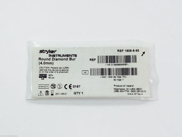 1608-6-95 ~ Stryker Round Diamond Bur 4.0mm (x)