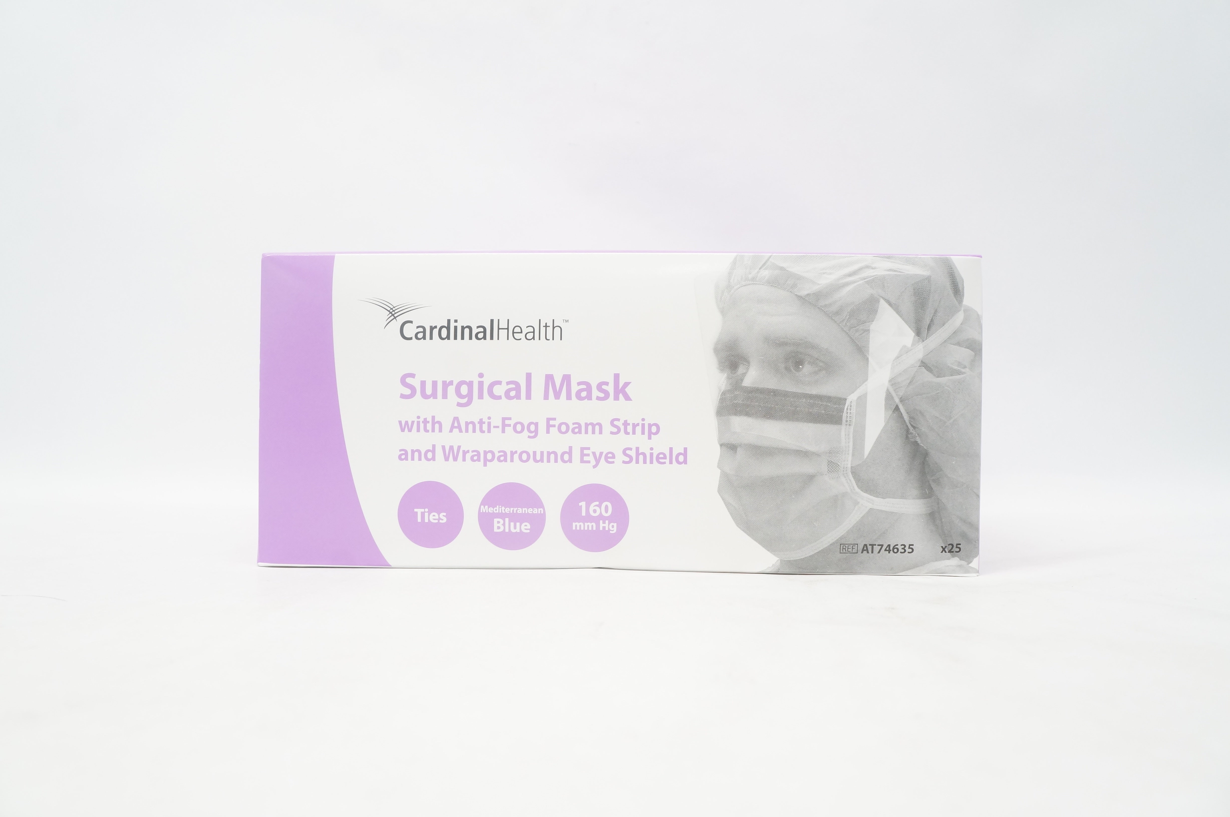 Cardinal Health AT74635 Surgical Mask Ties, Blue 160mm Hg - Box of 25
