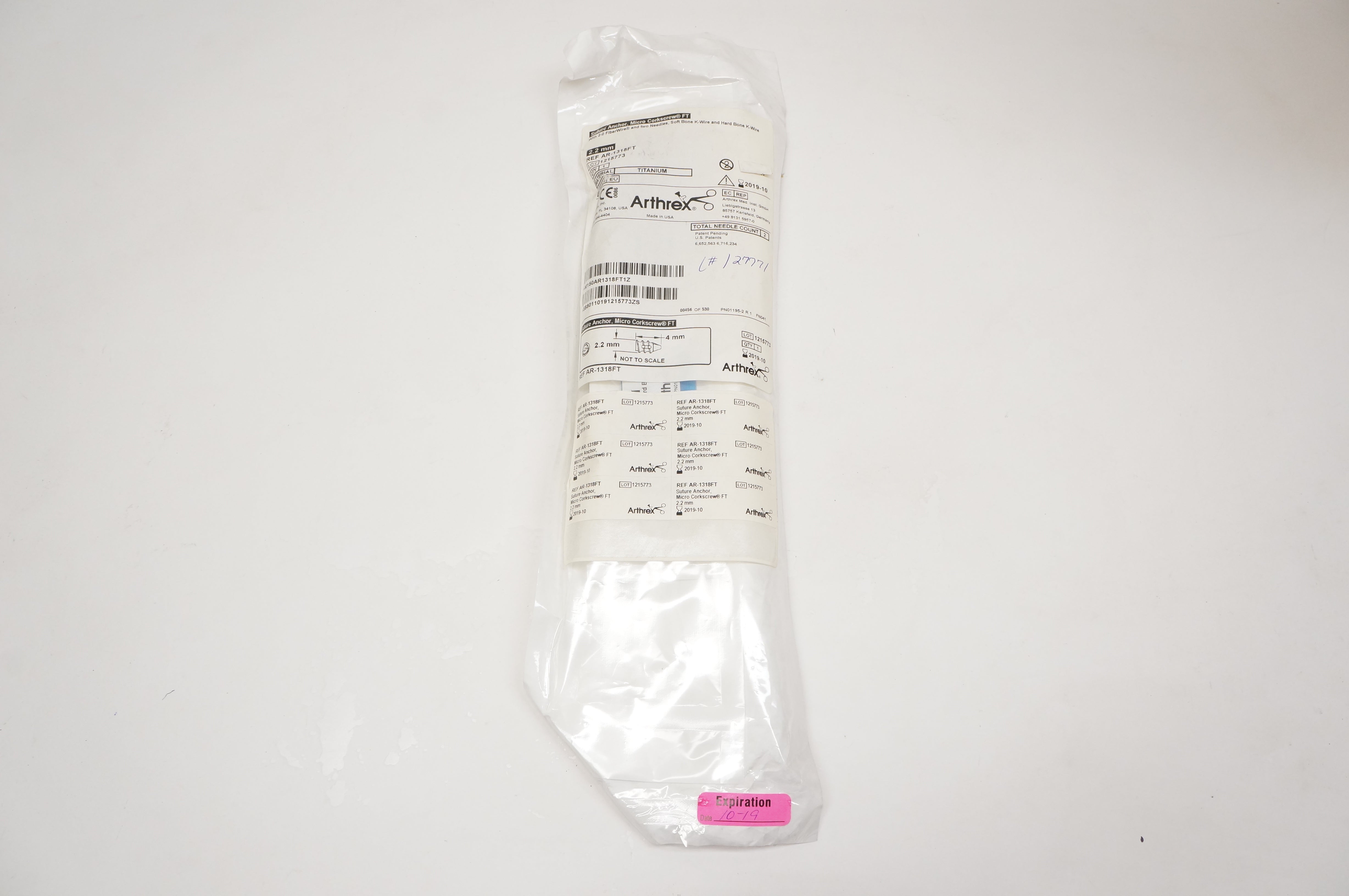 Arthrex AR-1318FT Stre Anchor, Micro Corkscrew FT 4mm x 2.2mm (x)