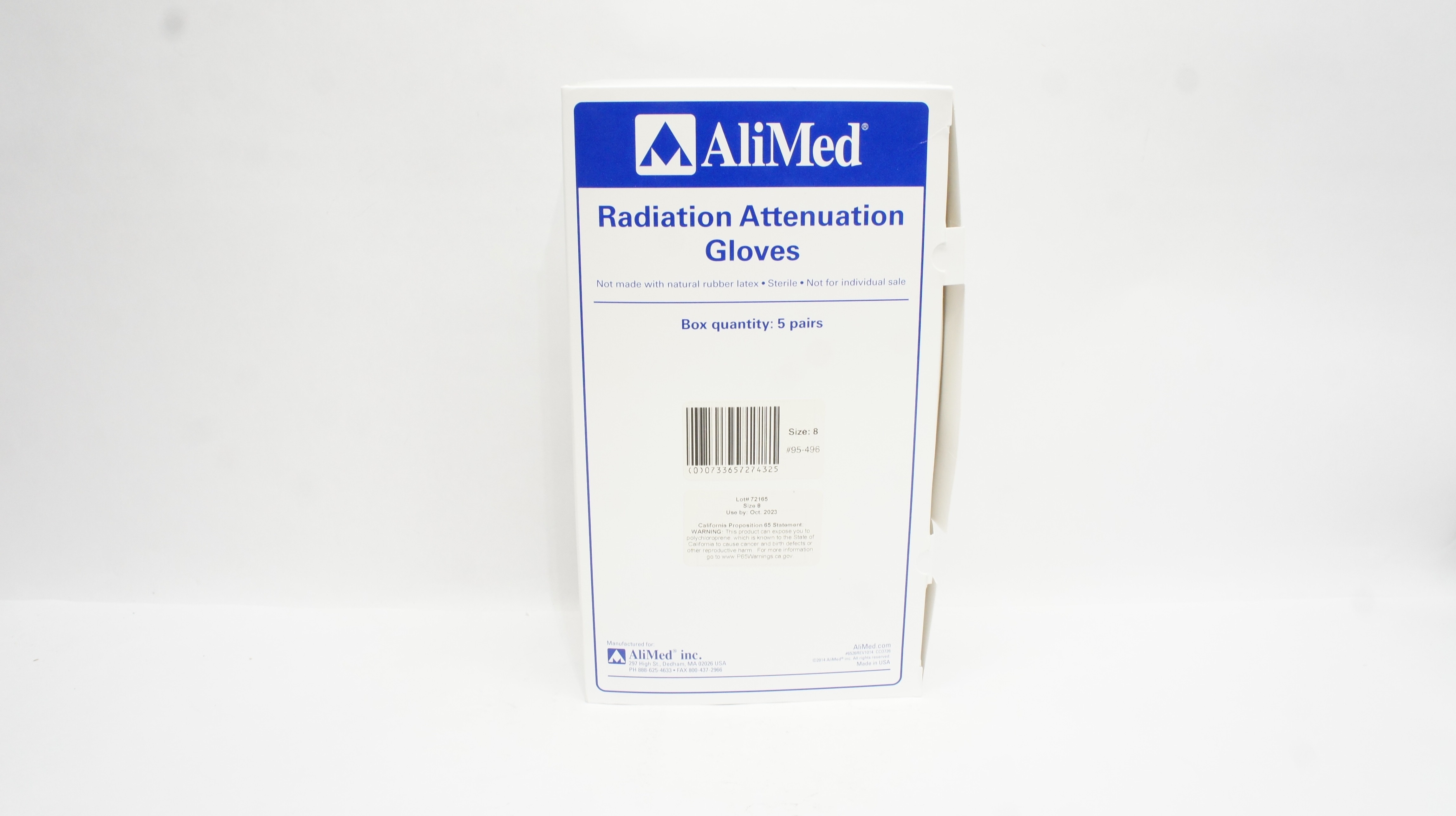 AliMed 95-496 Radiation Attenuation Gloves Size 8 (x) - Box of 5 Pairs