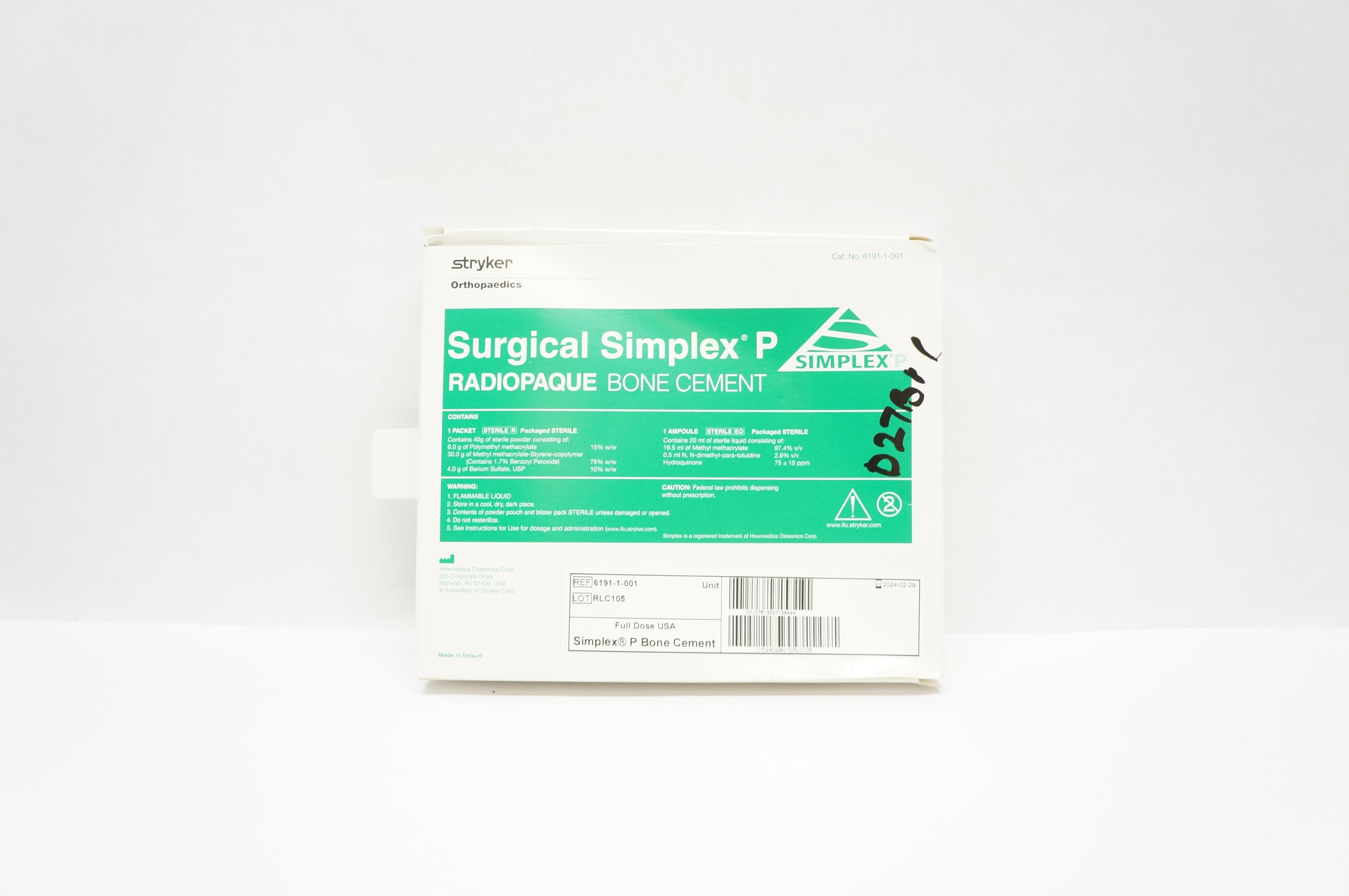 Stryker 6191-1-001 Surgical Simplex P Radiopaque Bone Cement