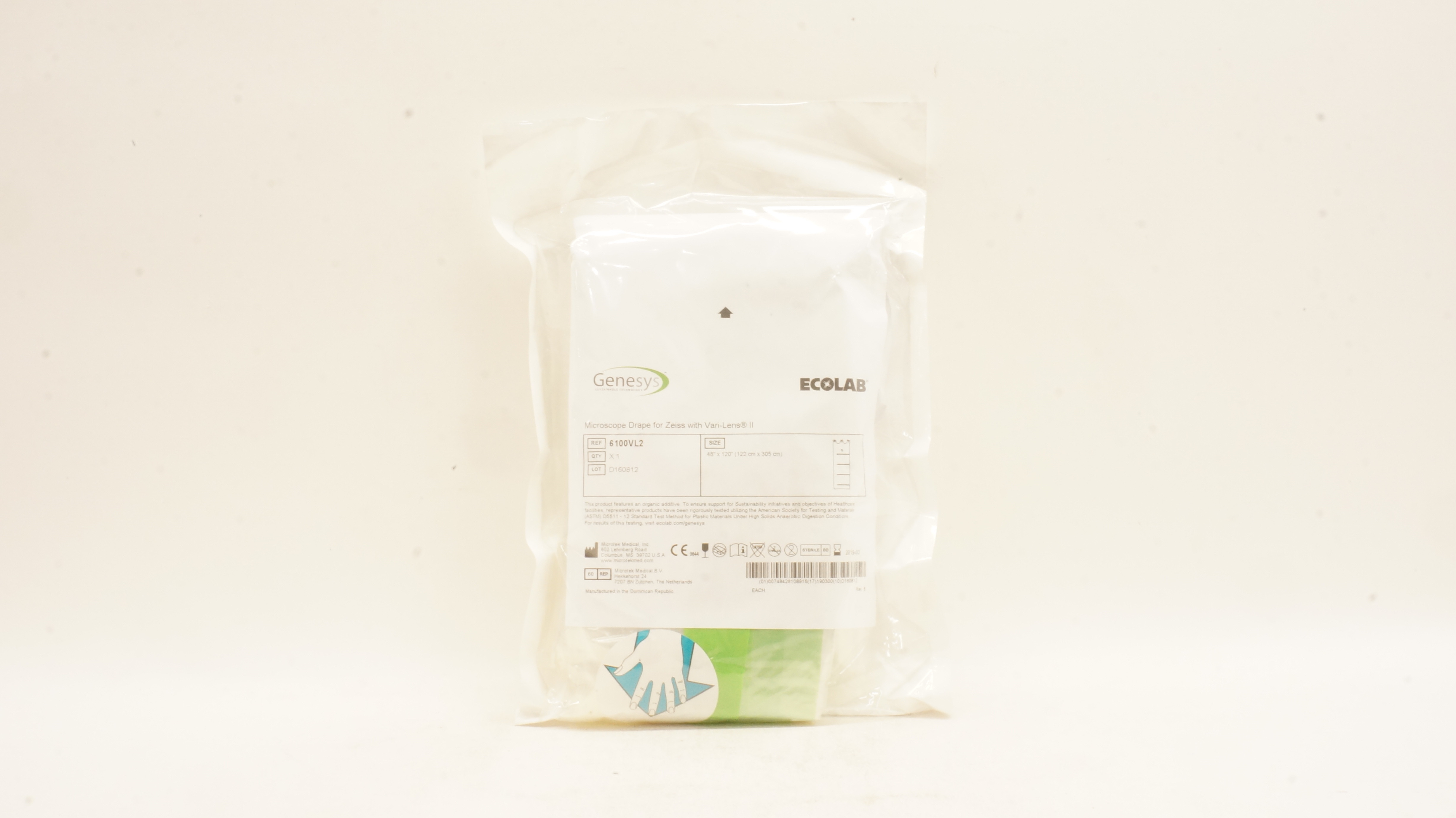 Microtek 6100VL2 Genesys Microscope Drape For Zeiss with Vari-Lens 48x120inch(x)