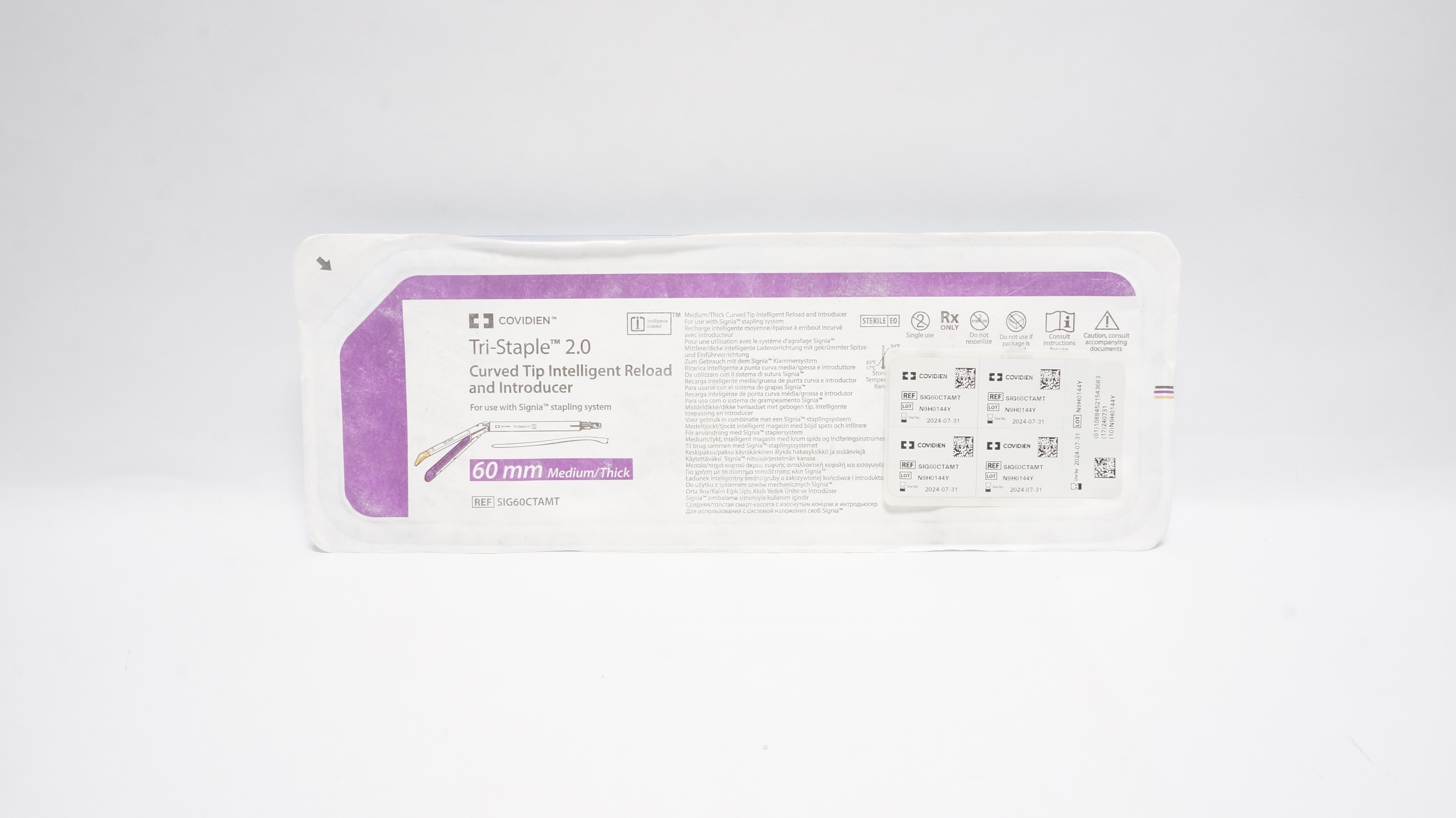 Covidien SIG60CTAMT Tri-Staple 2.0 Curved Tip Intelligent Reload & Introducer(x)