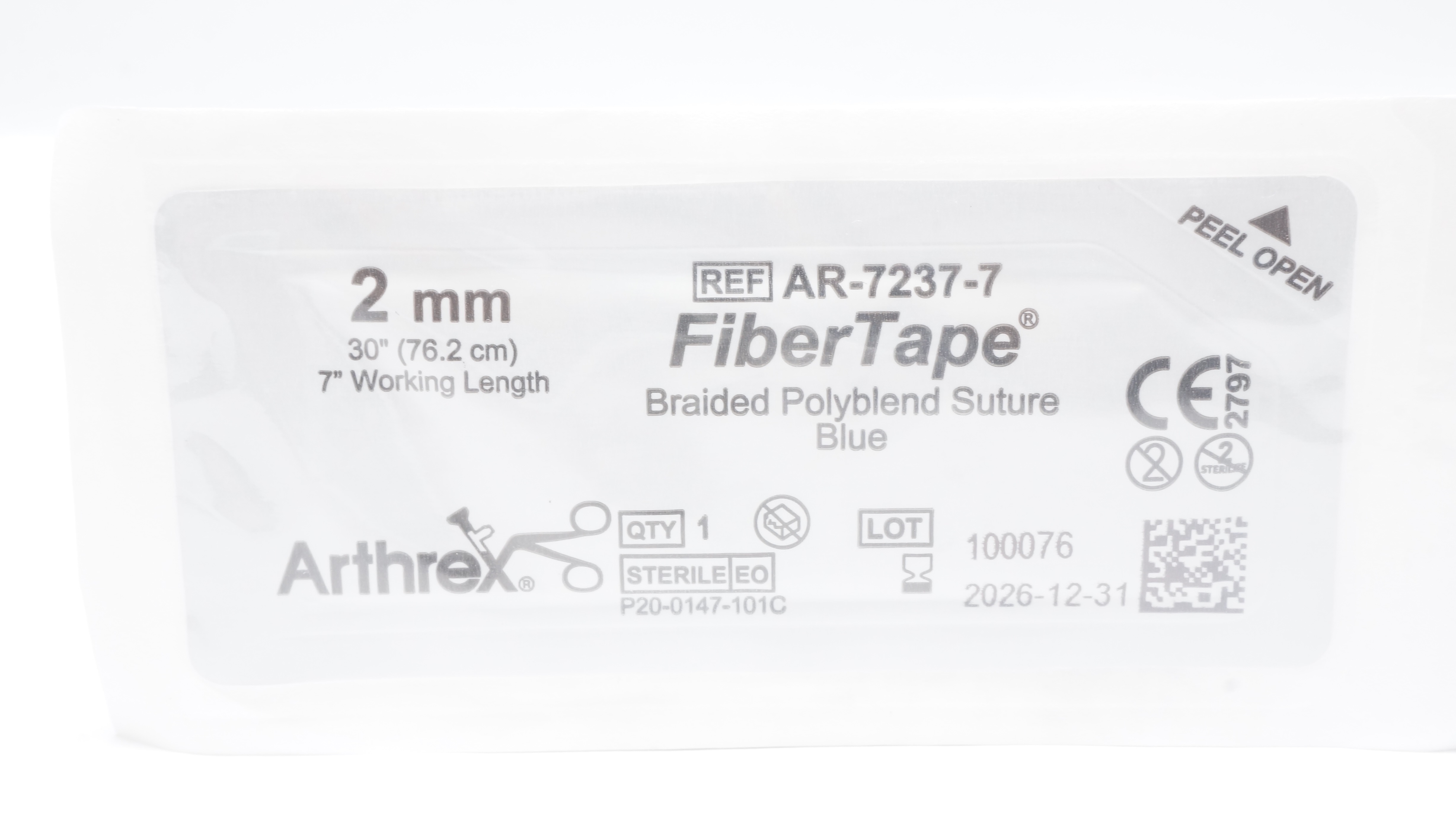 Arthrex AR-7237-7 FiberTape Braided Polyblend Stre 2mm, 30inch x 7inch