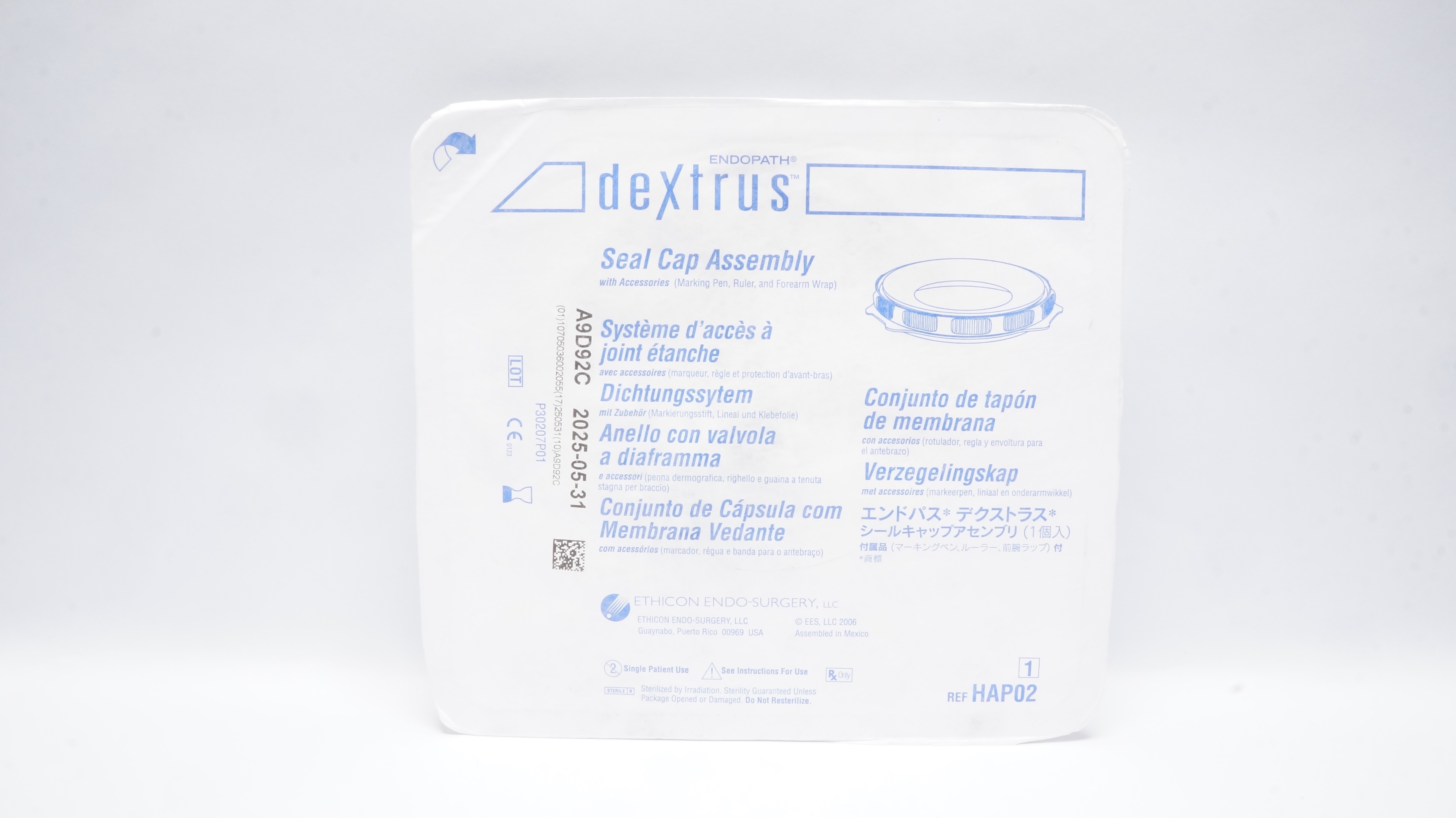 Ethicon HAP02 Endopath Dextrus Seal Cap Assembly with Accessories