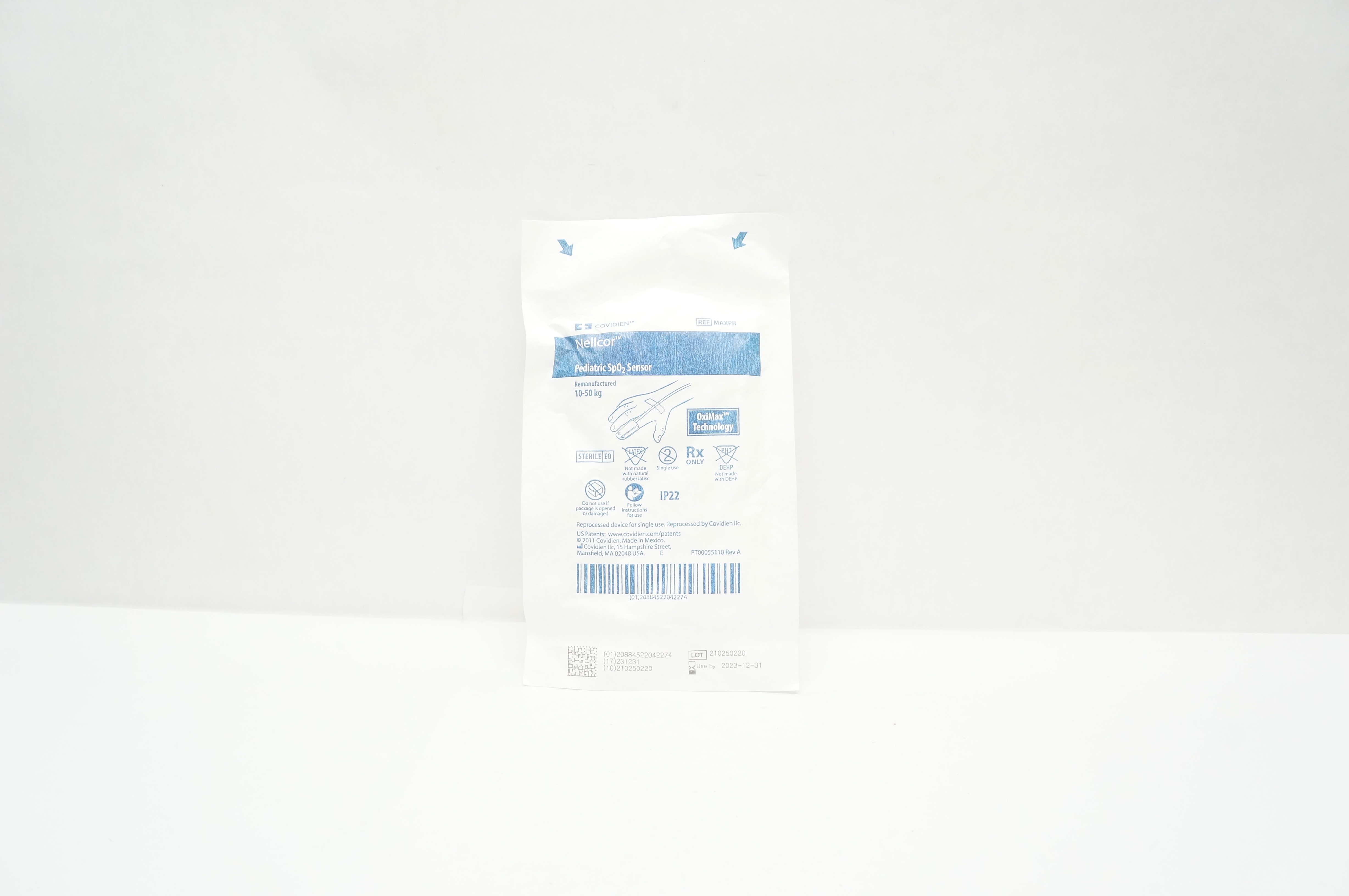 Covidien MAXPR Nellcor Pediatric SpO2 Sensor Remanufactured 10-50kg