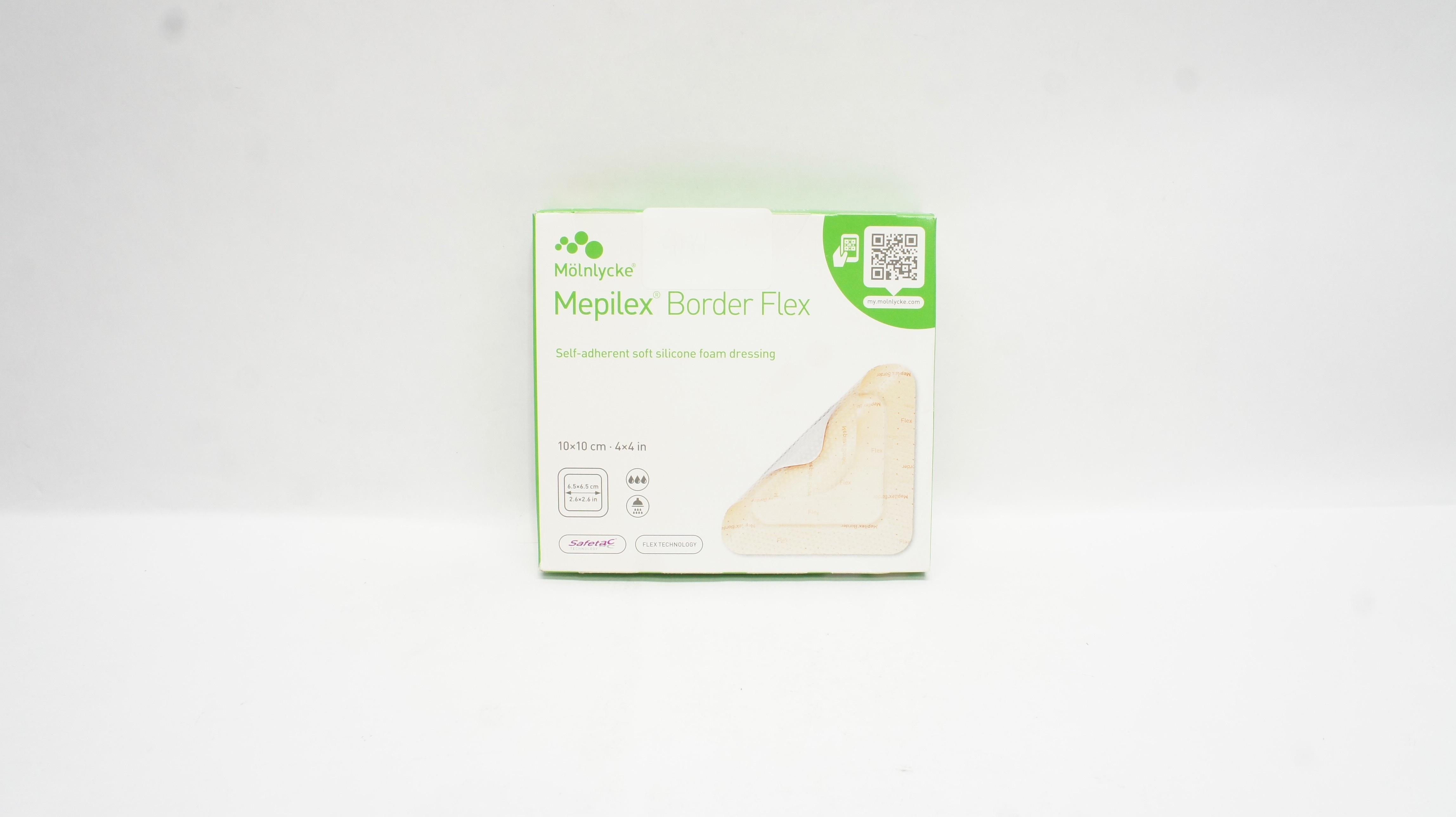 Molnlycke Healthcare 595300 Mepilex Border Flex w/Safetac Tech 4x4inch -Box of 5