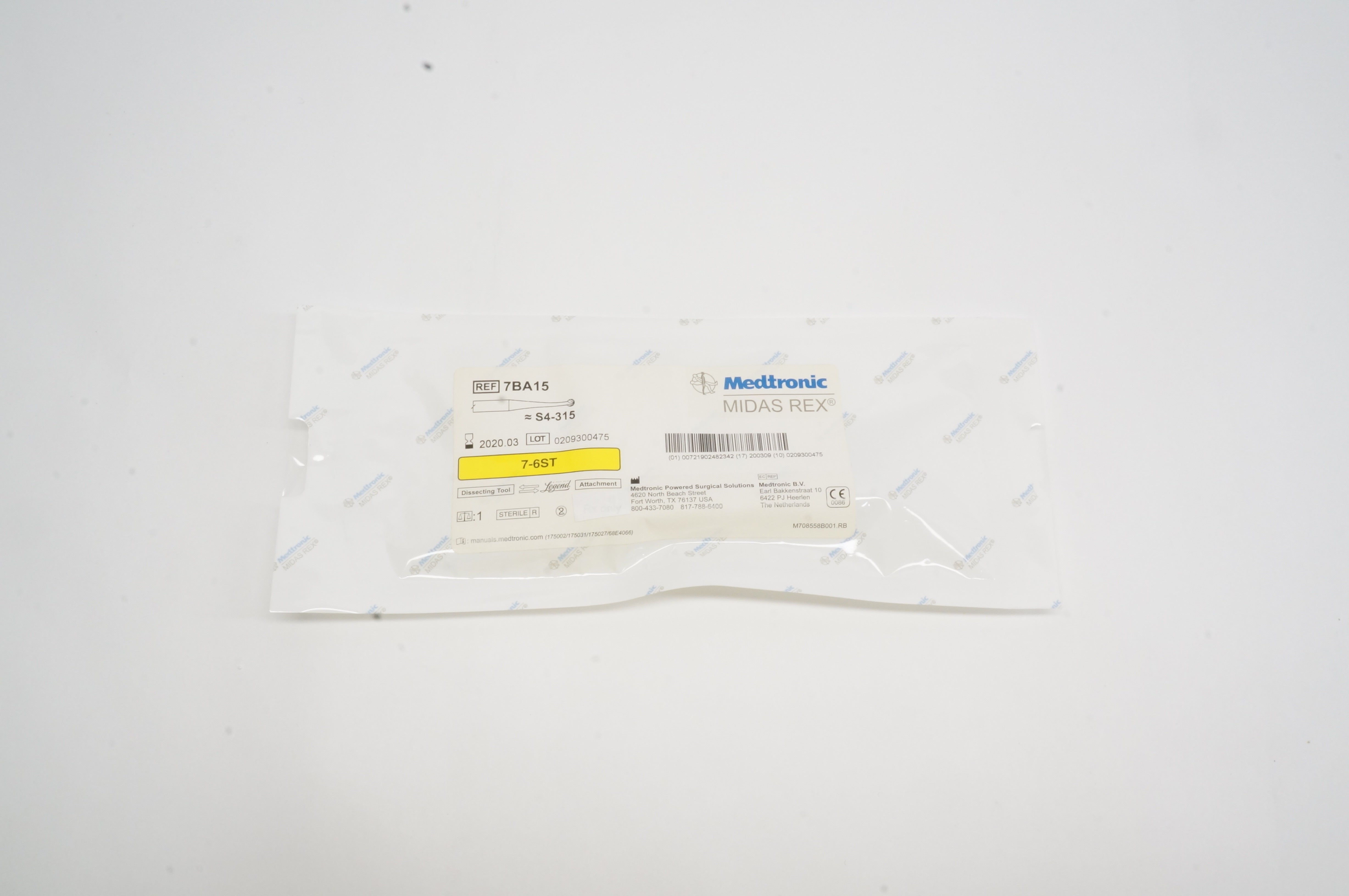 Medtronic 7BA15 Midas Rex 7-6ST Dissecting Tool Attachment (x)