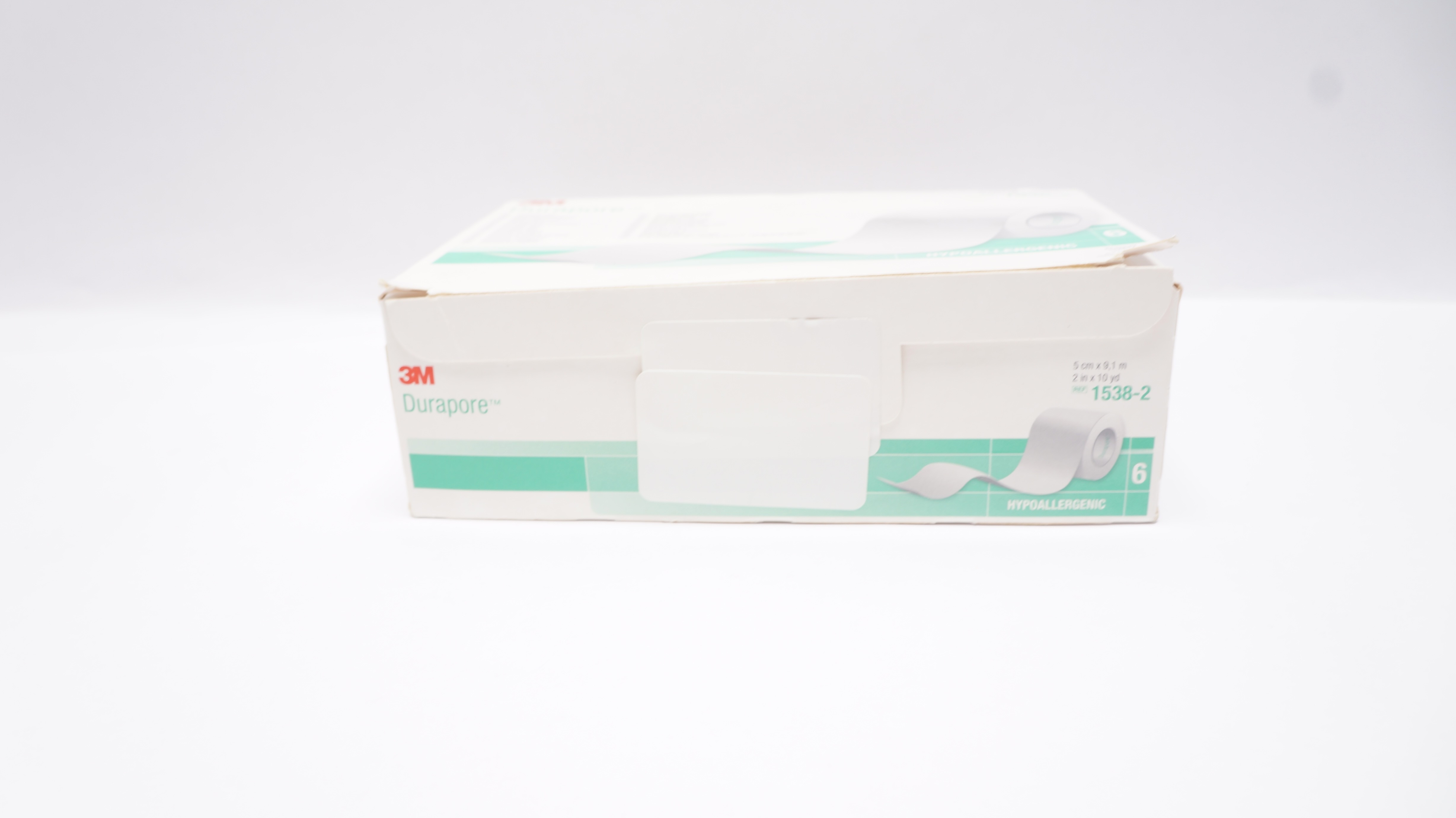 3M 1538-2 Durapore Hypoallergenic Surgical Tape 2 inch x 10 yd (x) - Box of 6