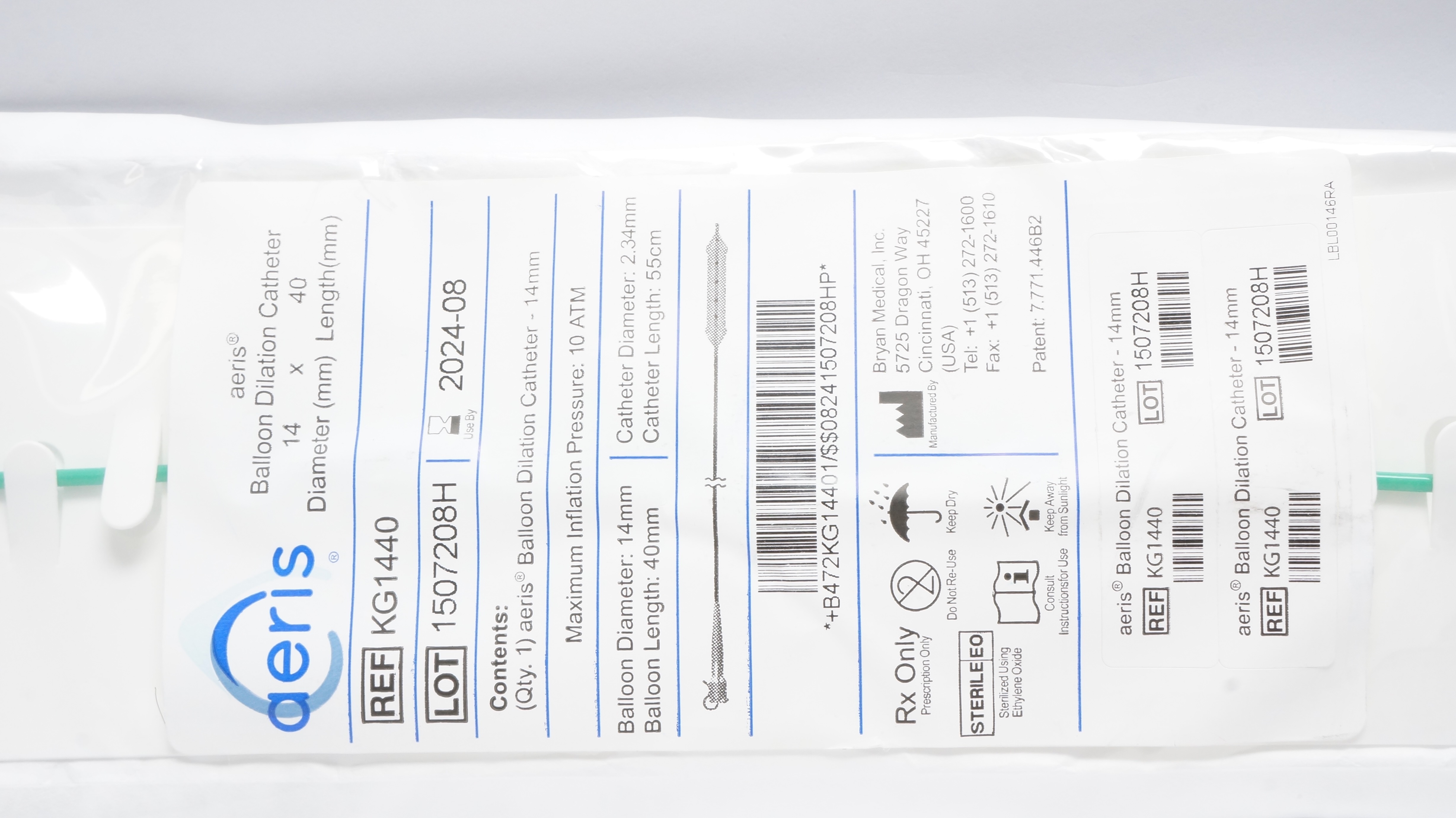 Bryan Medical KG1440 Aeris Balloon Dilation Cath. 16mm x 40mm, 55cm (x)