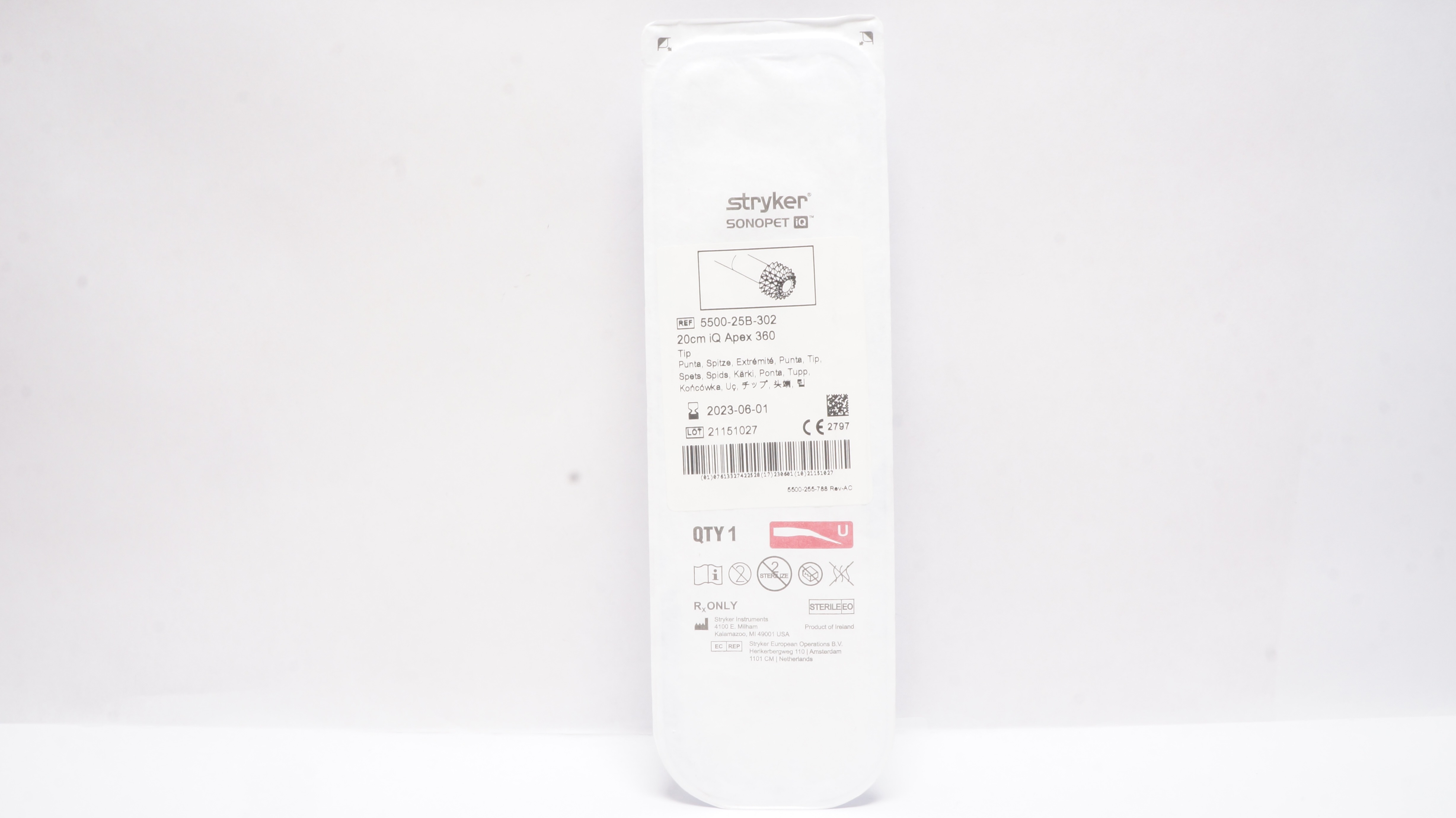 Stryker 5500-25B-302 Sonopet 20cm iQ Apex 360 (x)