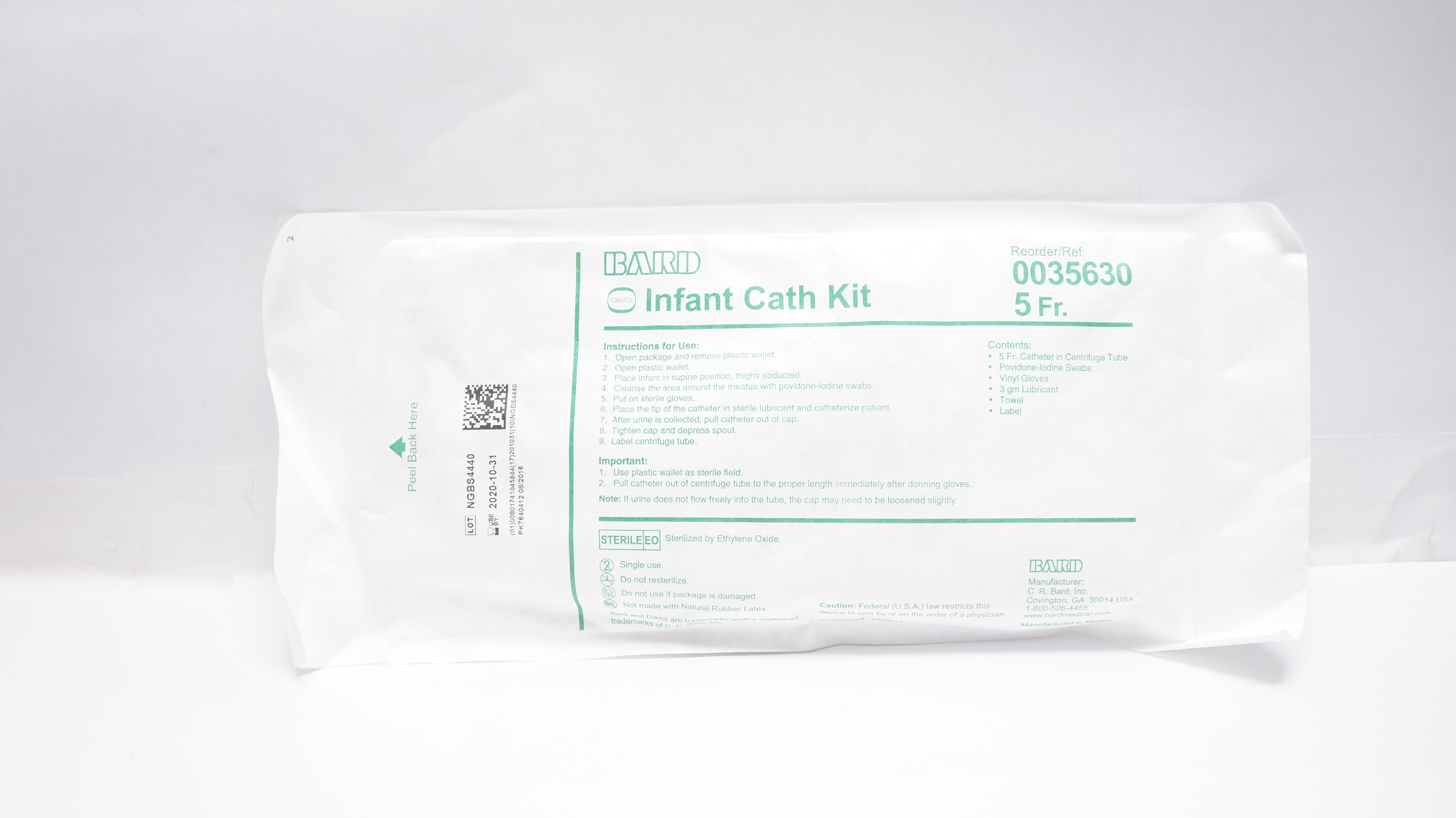 Bard 0035630 Davol Infant Cath. Kit 5Fr. (x)