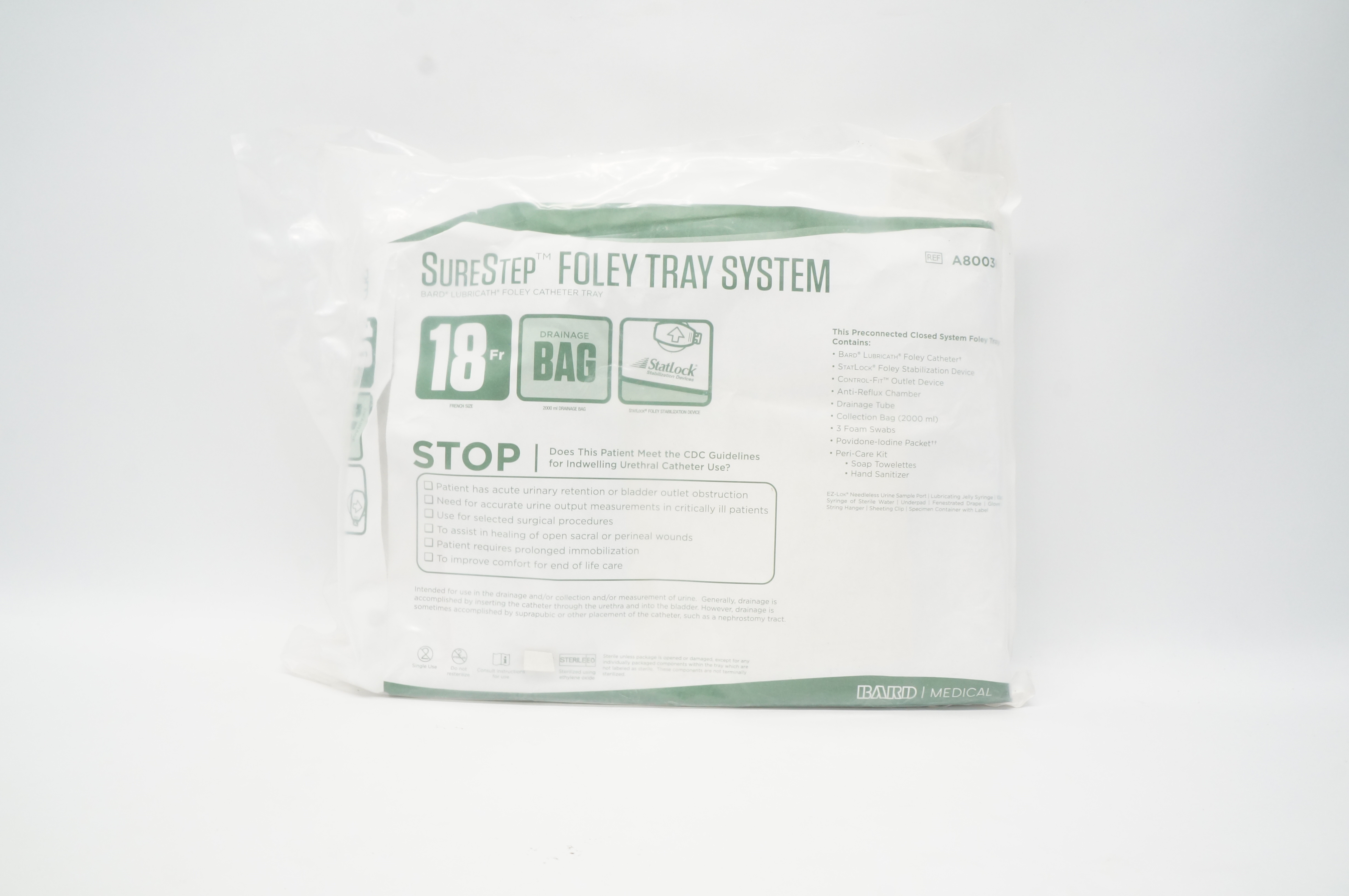 Bard A800362 SureStep Foley Tray System 18 Fr (x)