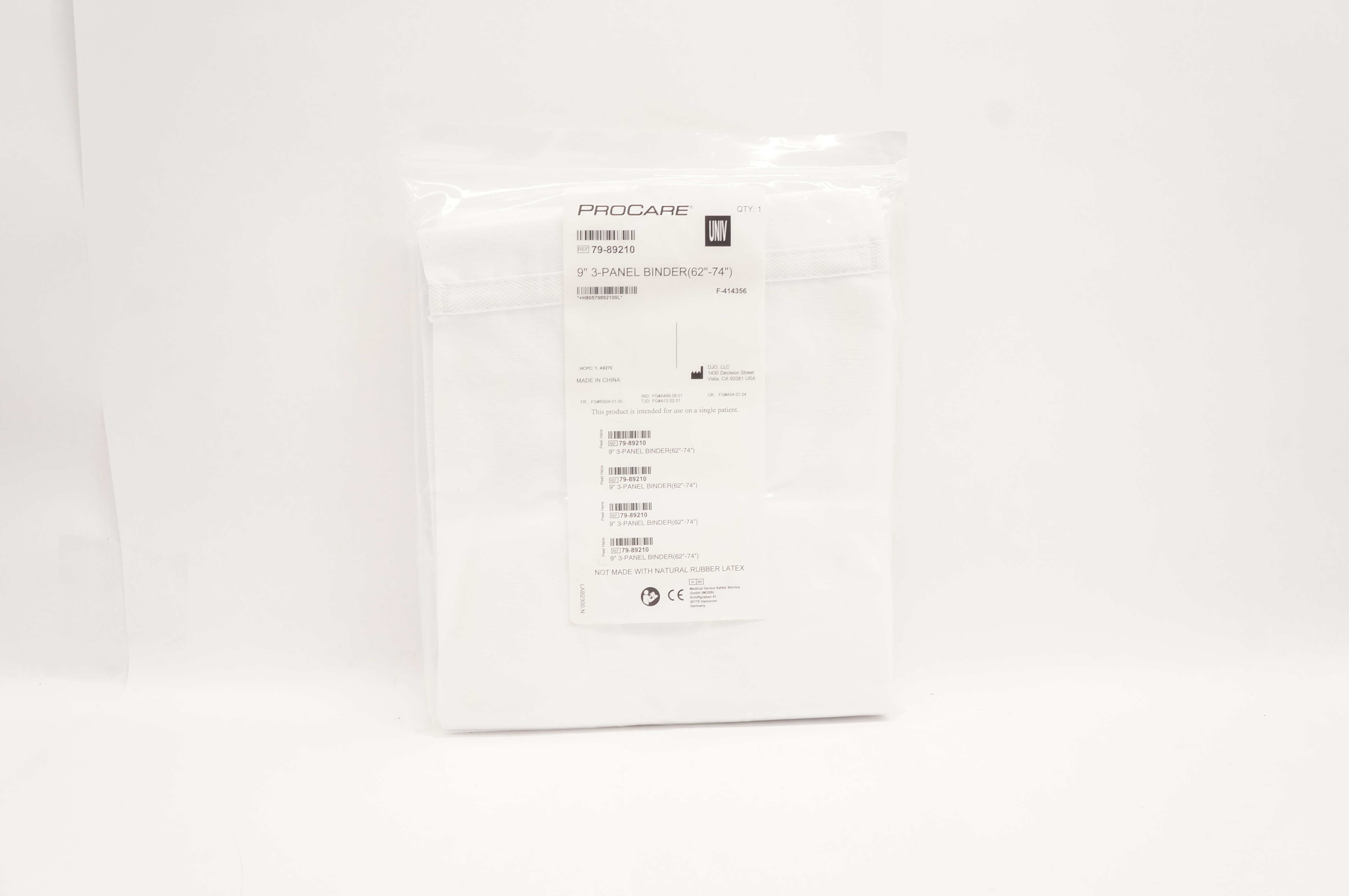 DJO 79-89210 Procare UNIV 9 inch 3-Panel Binder (62-74 inch)