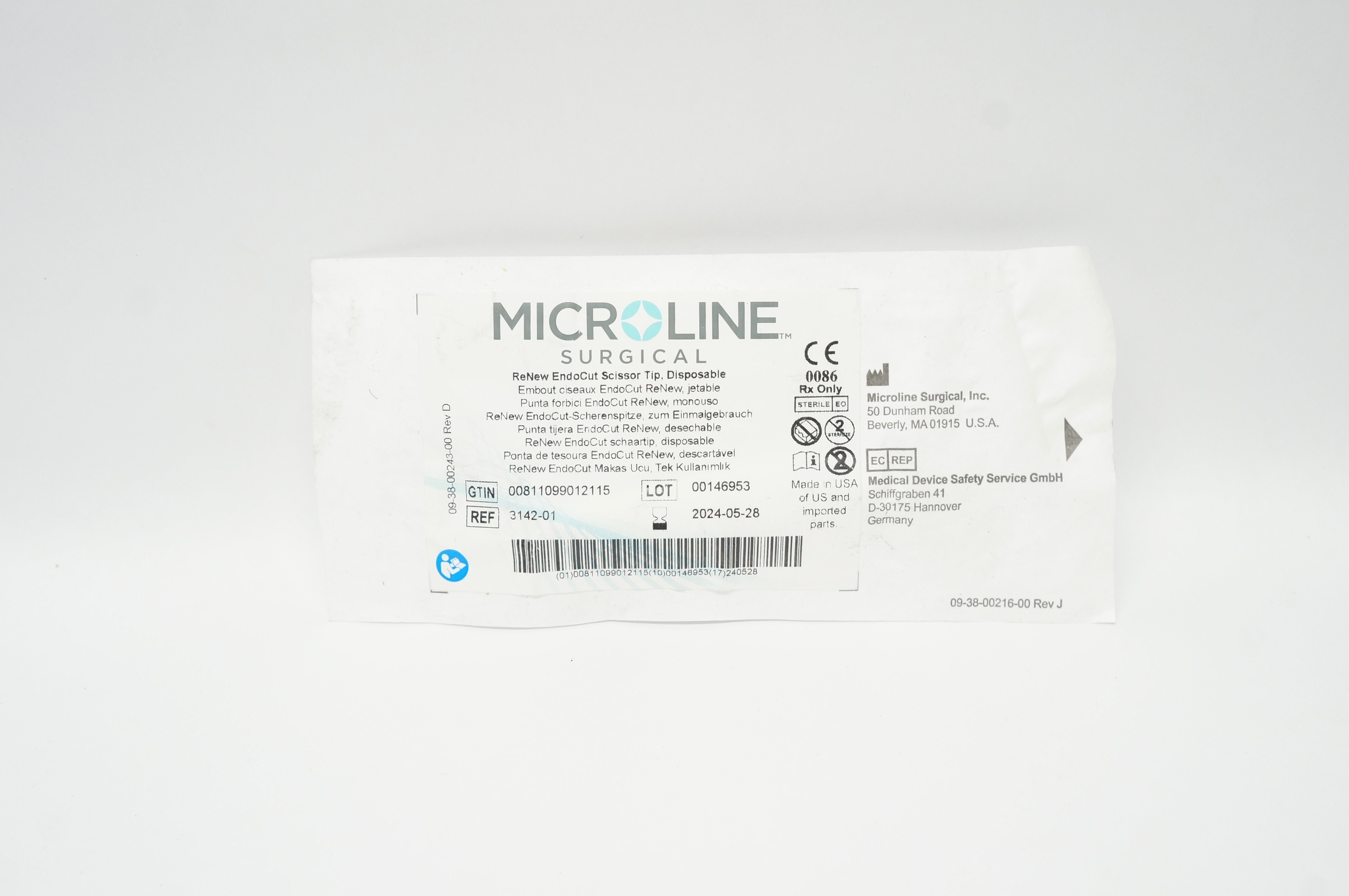 Microline 3142-01 ReNew EndoCut Scissor Tip Disposable