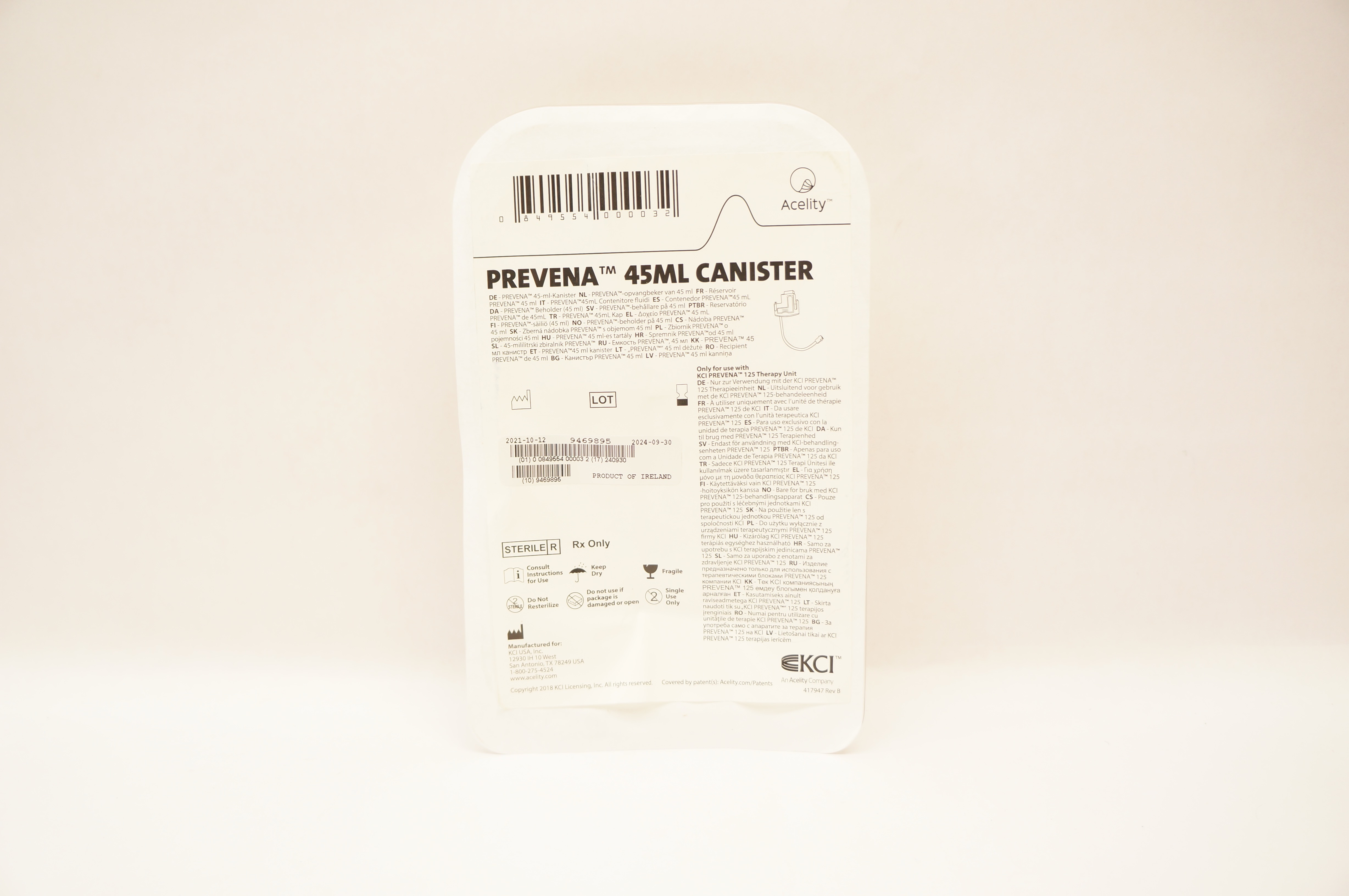 KCI Acelity Prevena Canister 45mL