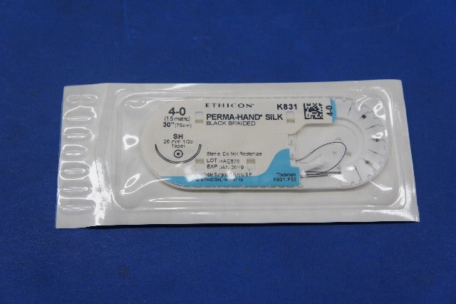 Ethicon K831 Perma-Hand Silk, SH 26mm 1/2c Taper, 30