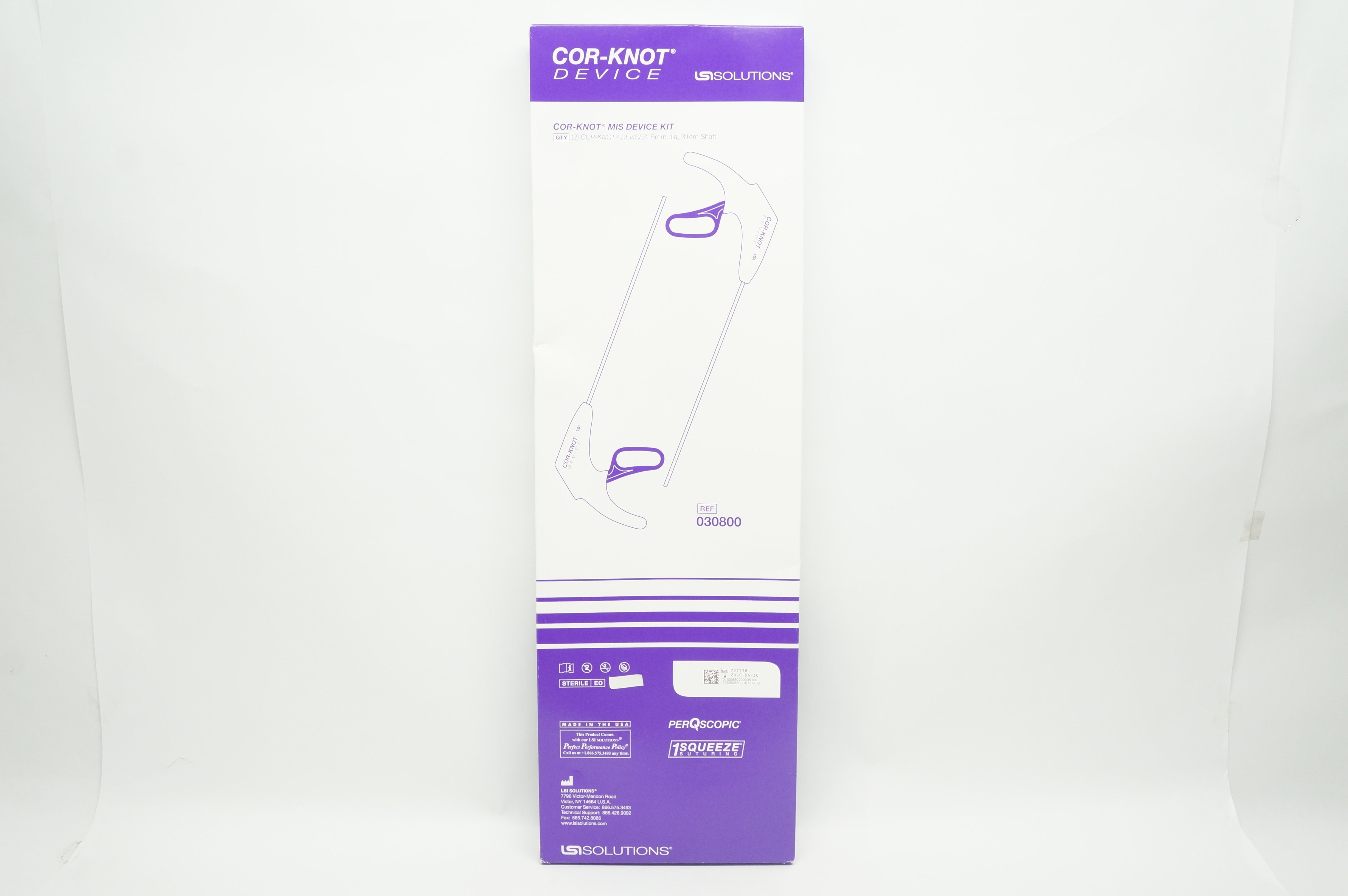 LSI Solutions 030800 Cor-Knot Device, 5mm dia, 31cm Shaft (x) - Box of 2