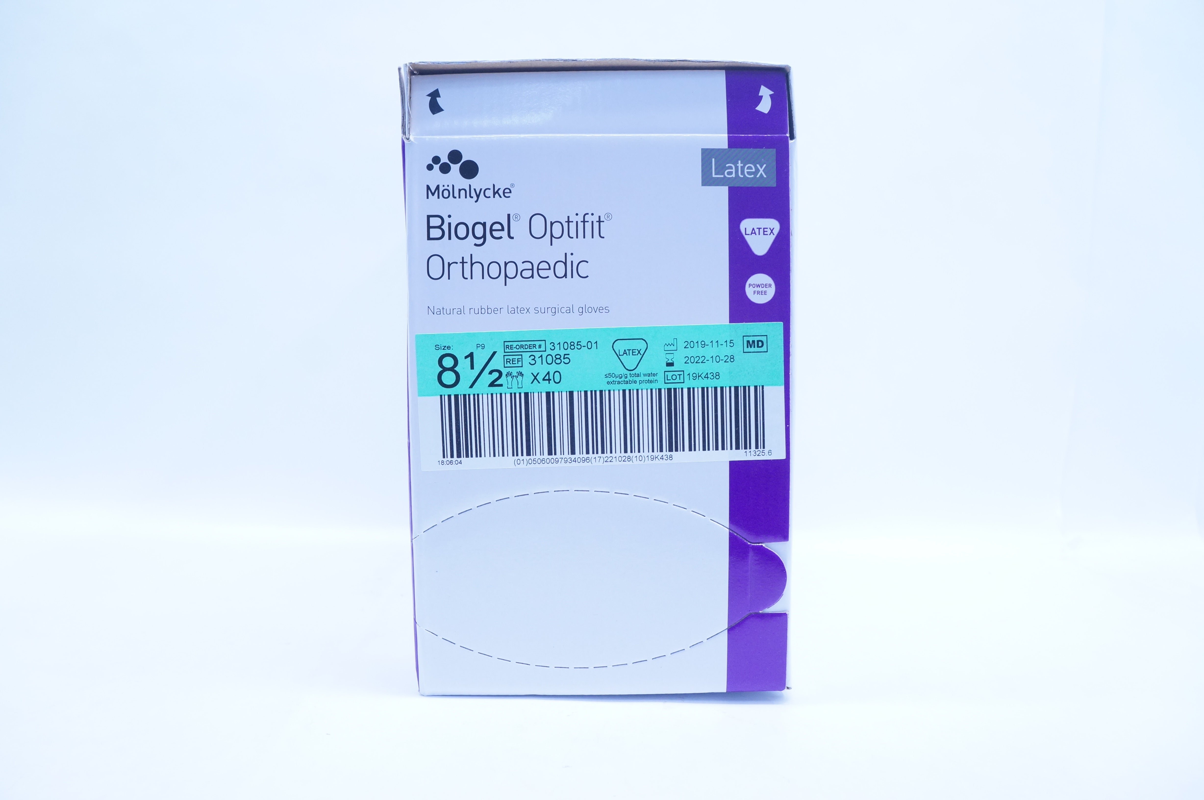 Molnlycke Health Care 31085 Biogel Optifit Orthopaedic, Size 8-1/2 - Box of 40