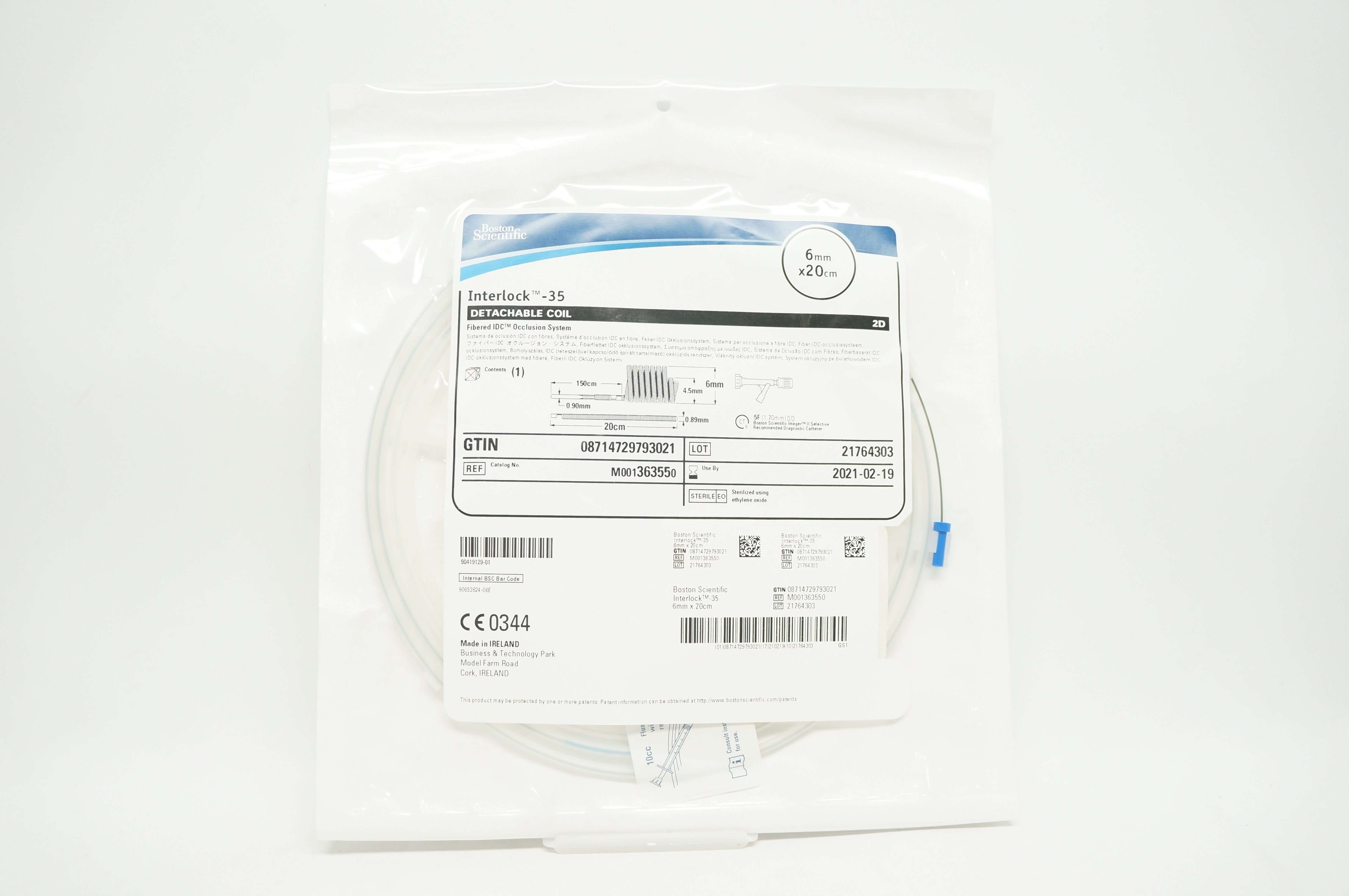 Boston Scientific M001363550 Fibered IDC Occlusion System 6mm x 20cm (x)
