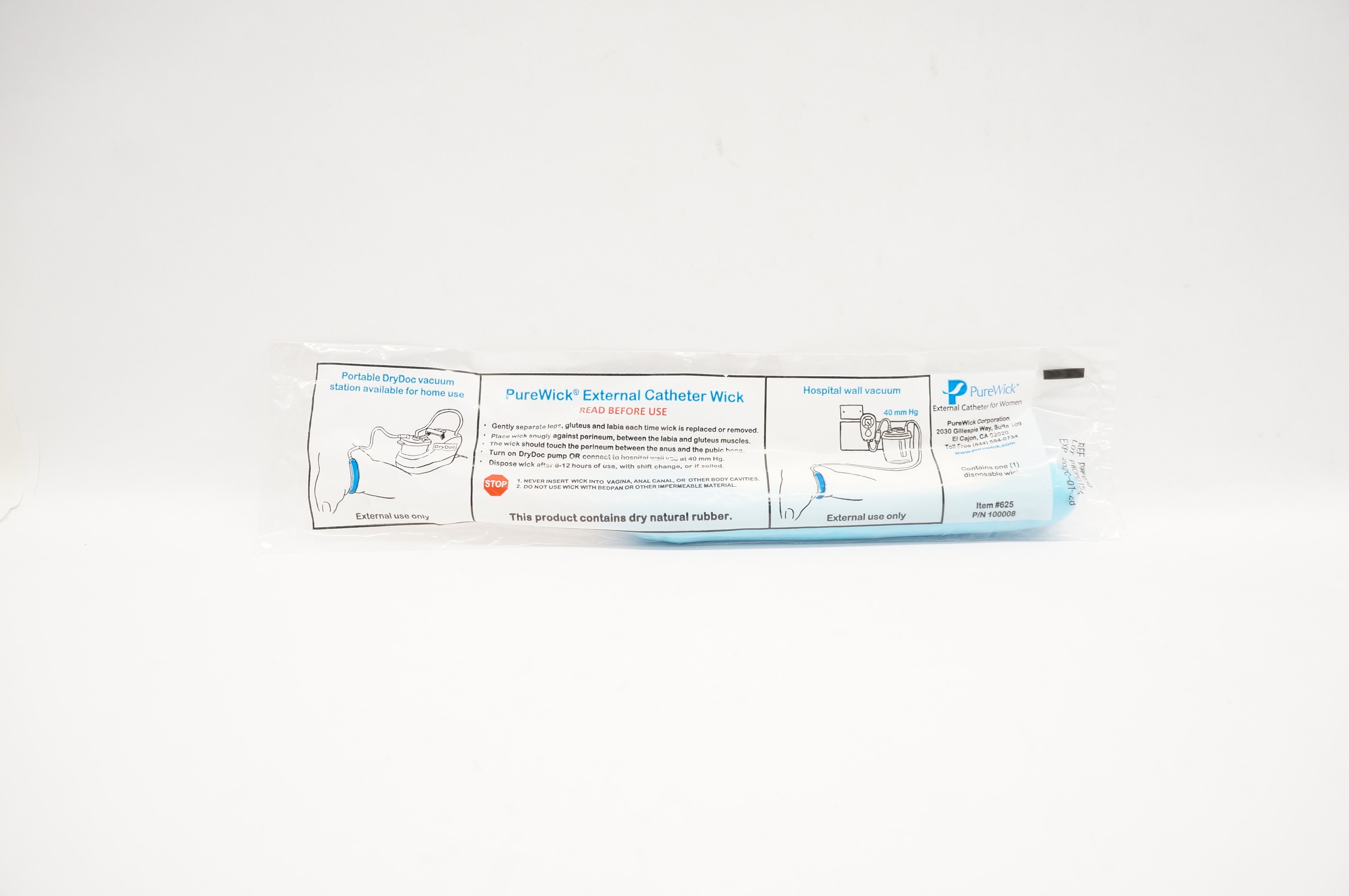 PureWick PWF030 External Cath. Hospital Wall Vacuum Wick 40 mmHg (x)