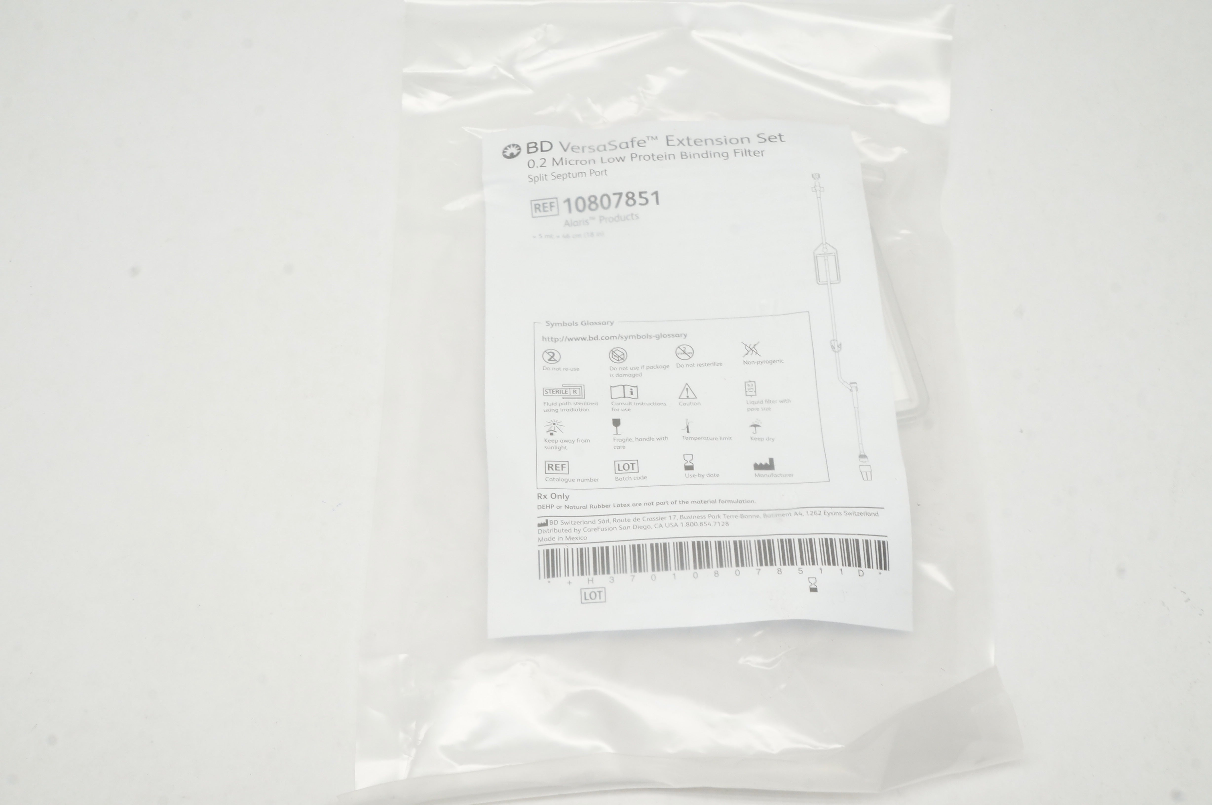 BD 10807851 VersaSafe Extension Set,  Low-Protein Binding Filter 0.2Micron