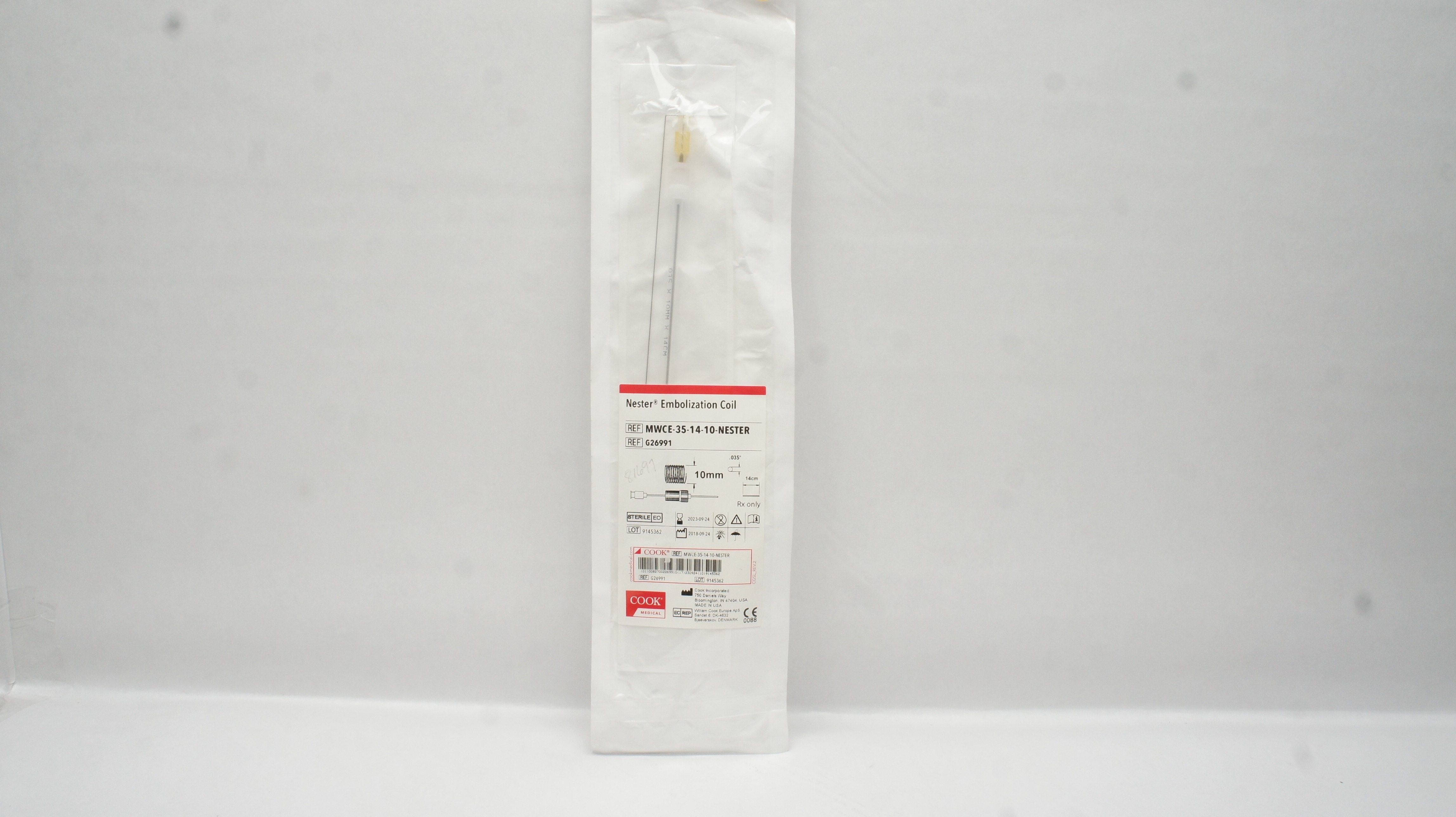 Cook Medical G26991 Nester Embolization Coil 10mm x 0.035inch x 14cm (x)