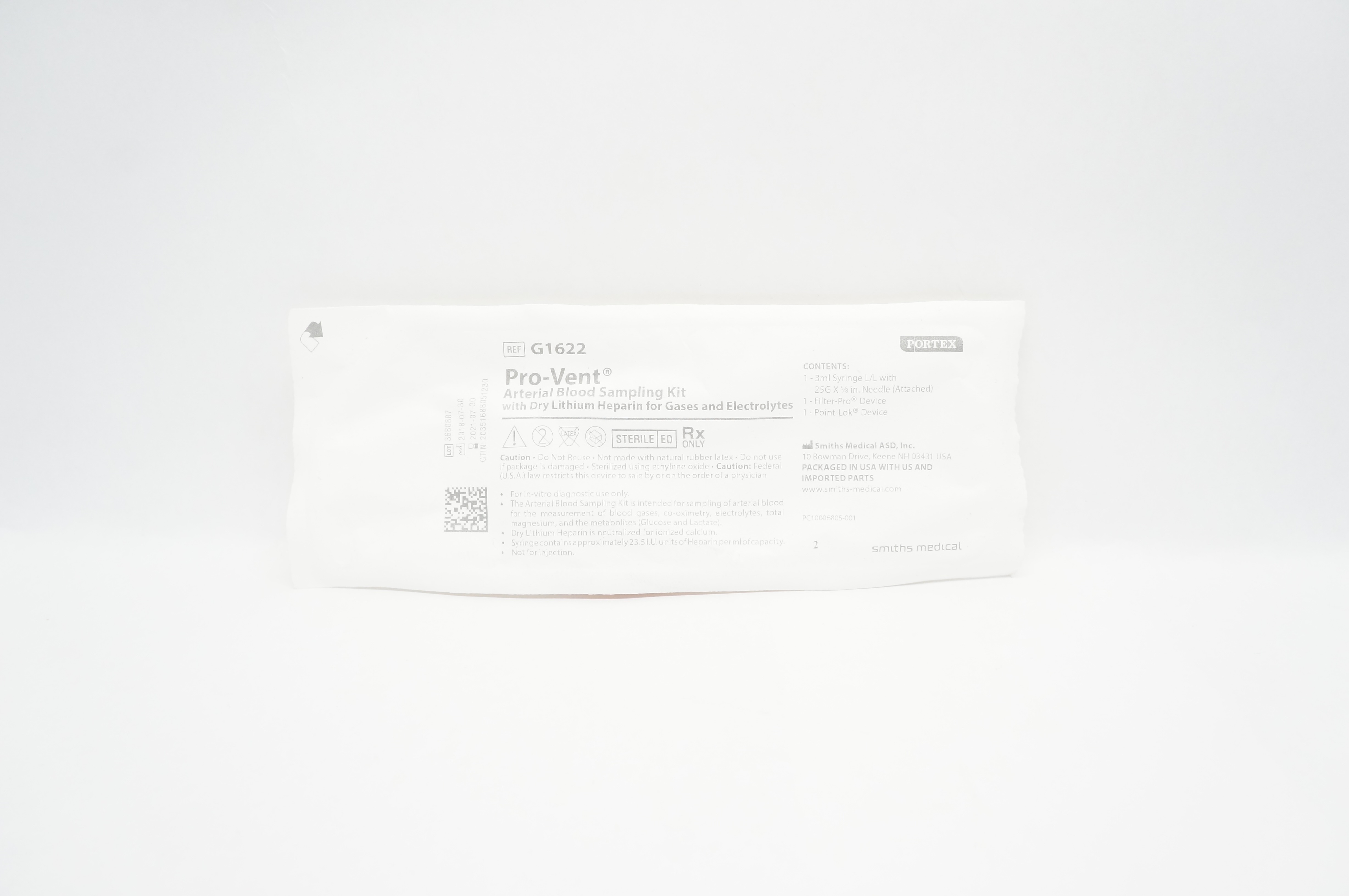 Smiths Medical G1622 Pro-Vent Arterial Blood Sampling Kit (x)
