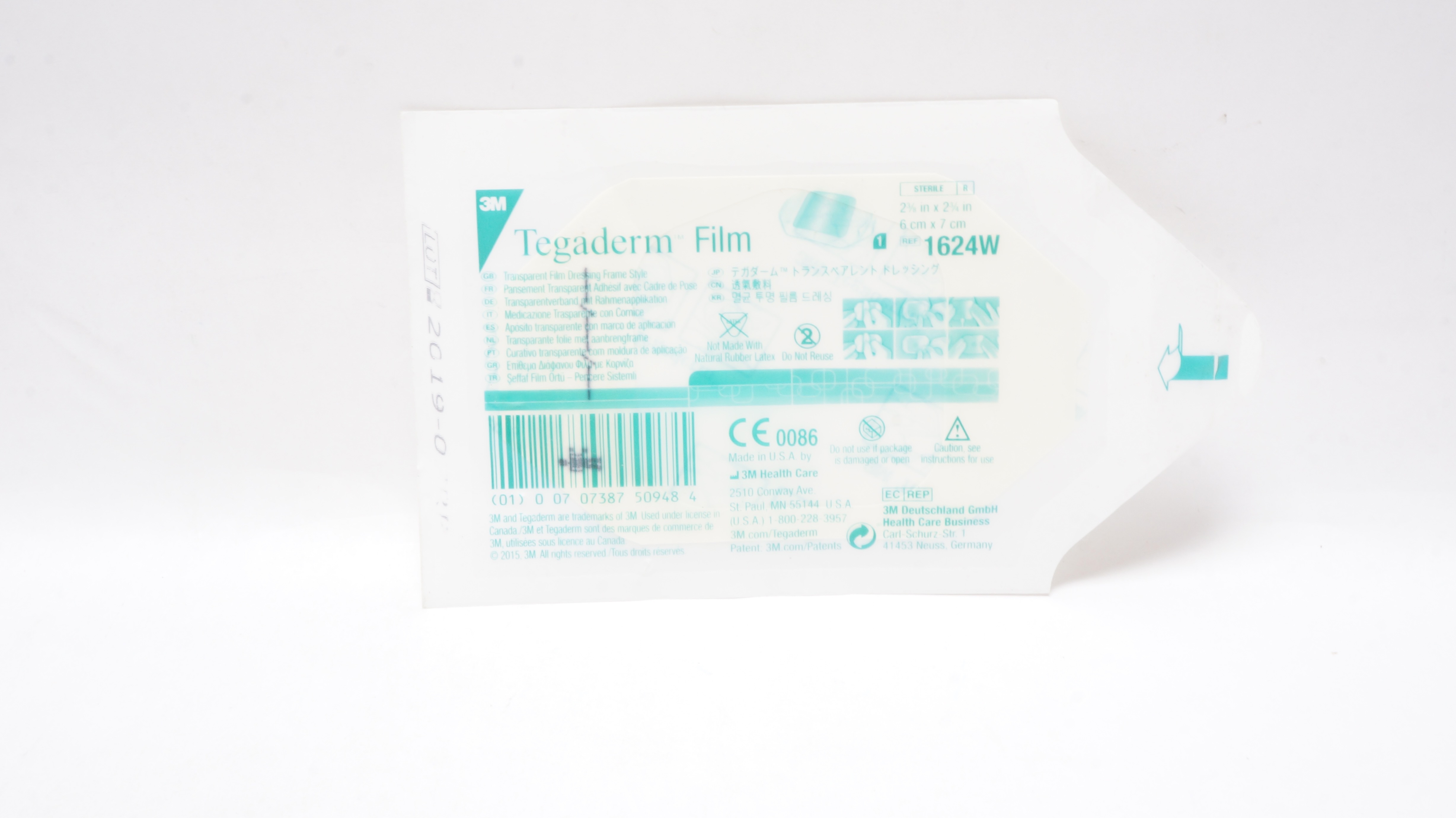 3M 1624W Tegaderm Transparent Film Dressing Frame Style 2 3/8 x 2 3/4 inch (x)