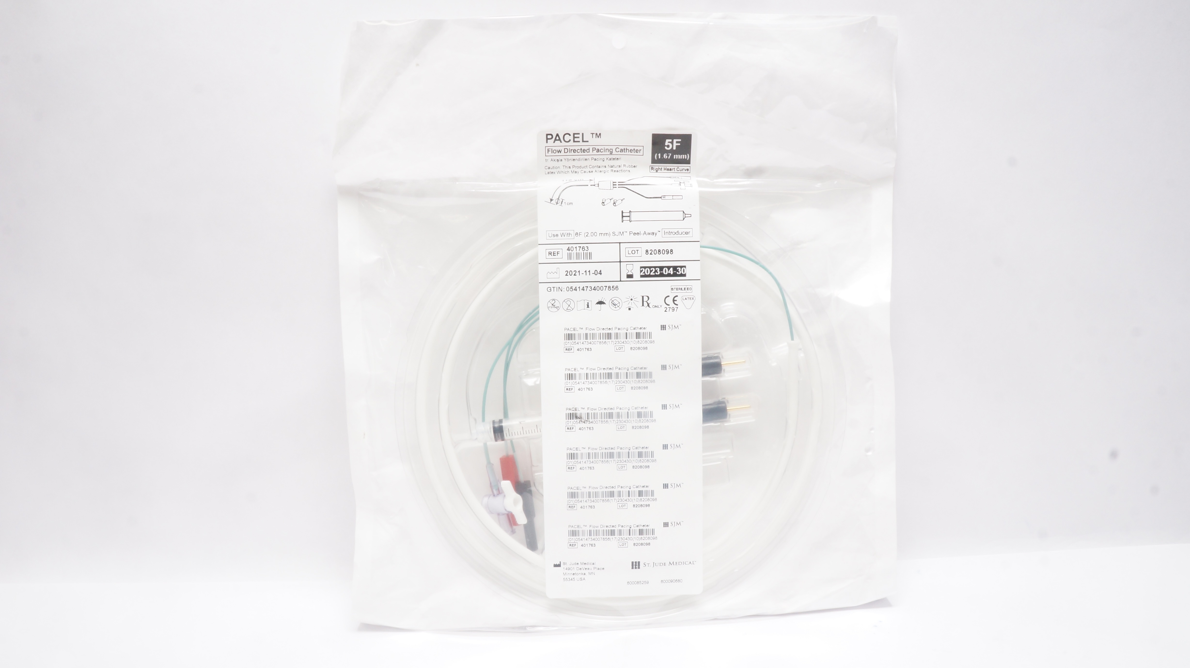 St. Jude Medical 401763 PACEL Flow Directed Pacing Cath. 5F (x)