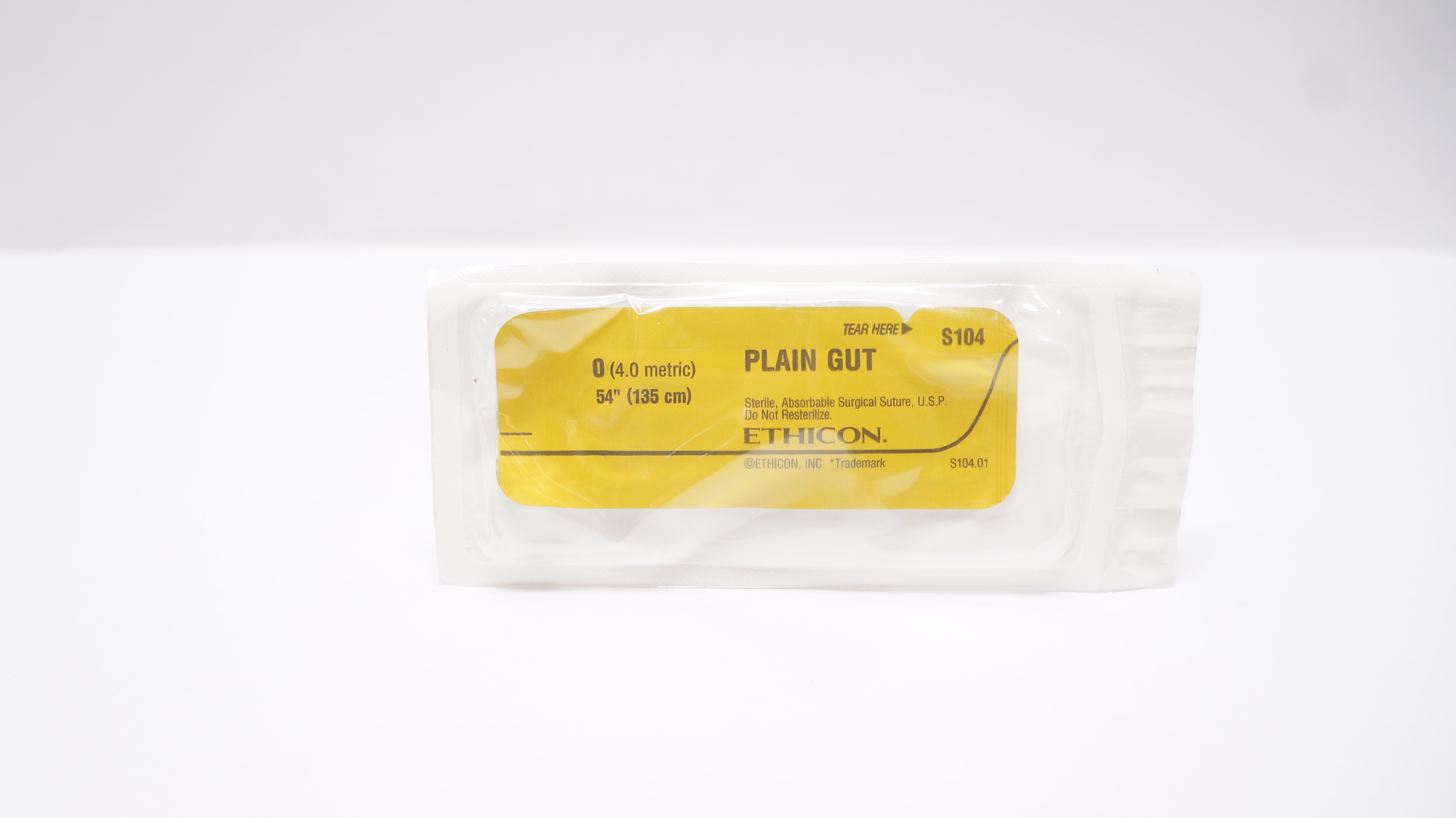 Ethicon S104 0 Plain Gut Sterile, Absorbable Surgical Stre, 54inch