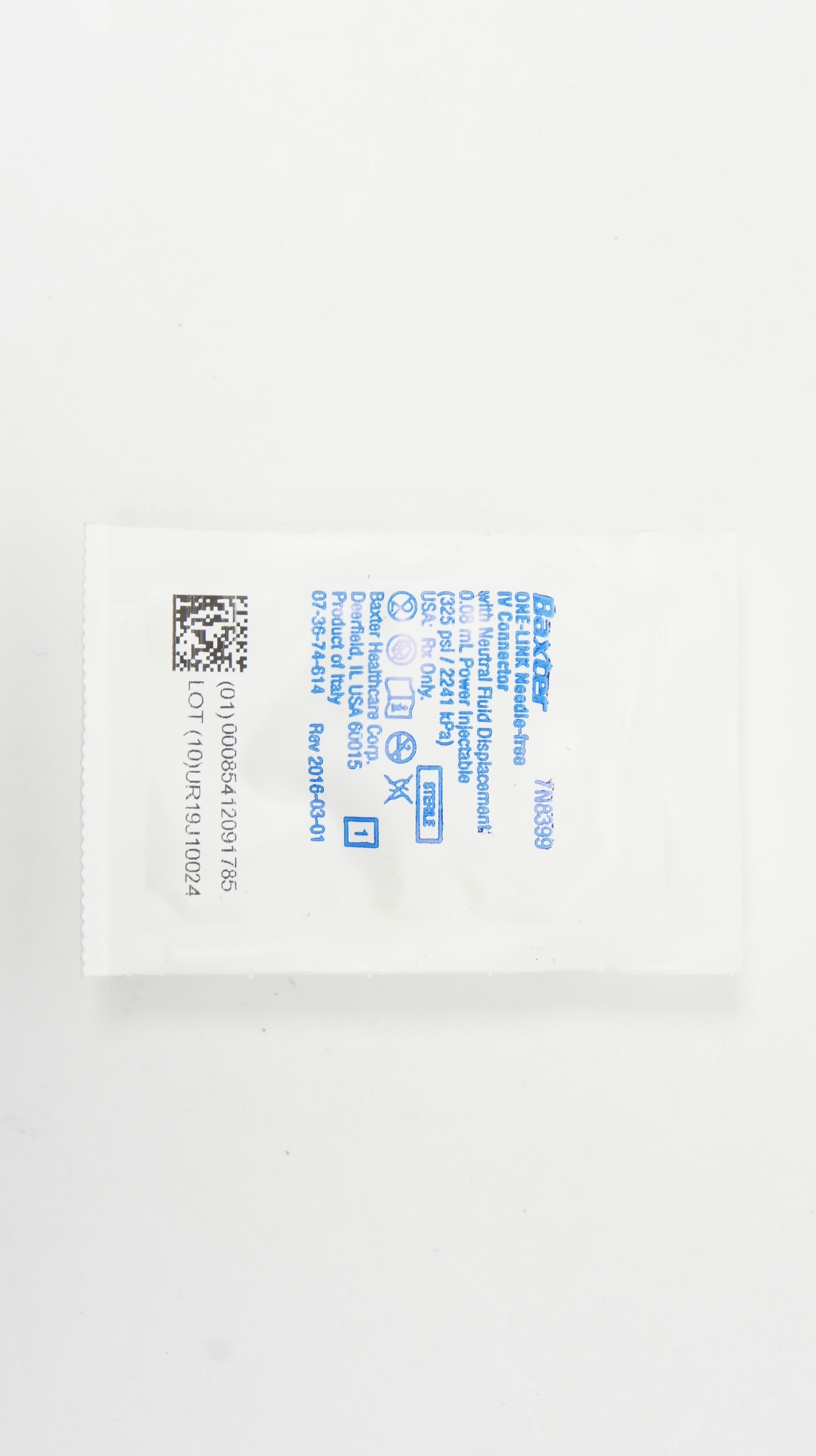 Baxter 7N8399 One-Link Ndle-Free IV Connector 0.08mL Power Injectable