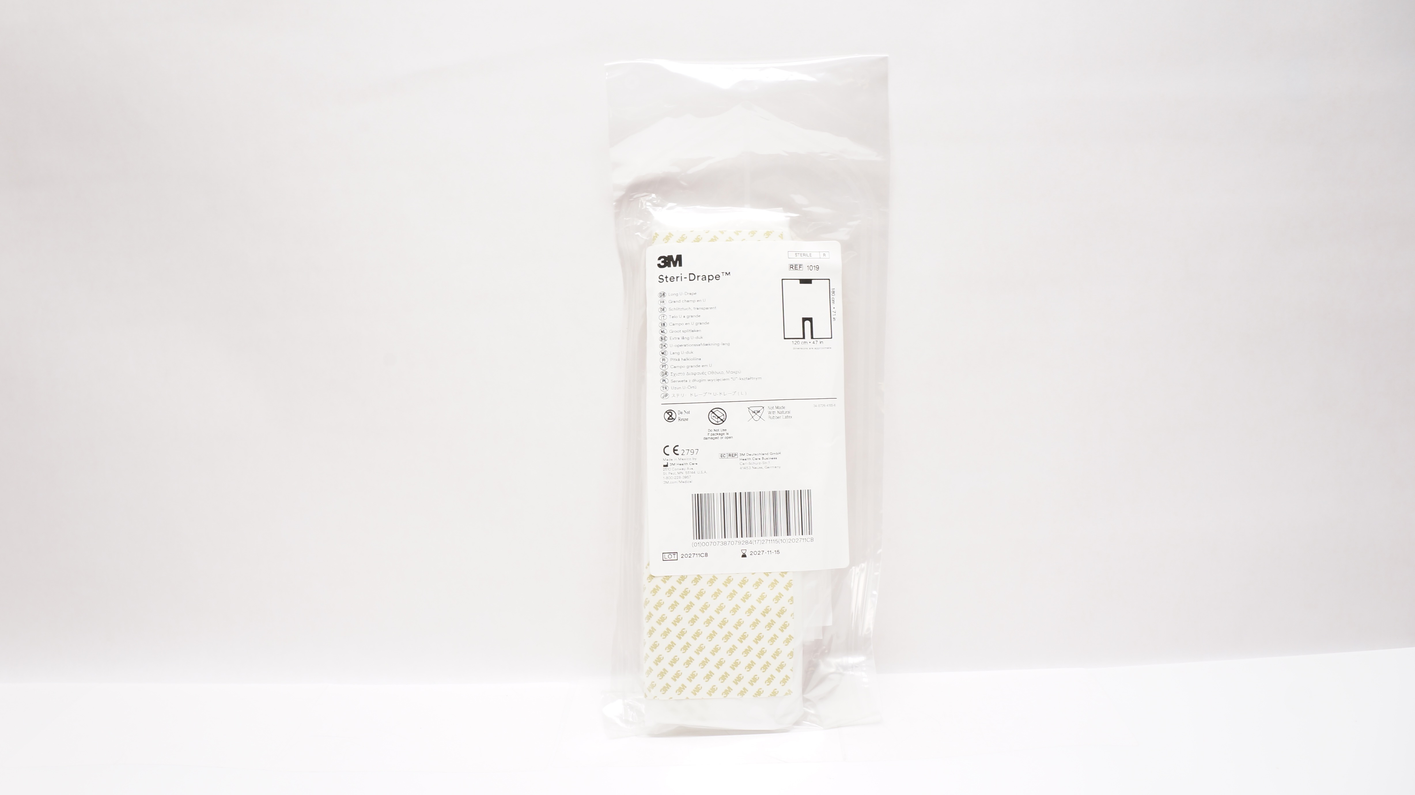 3M 1019 Steri-Drape, Long U-Drape 47inch  x 71inch