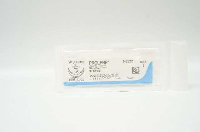 Ethicon P8522 3-0 PROLEN Blue Monofilament SH 26mm 1/2c Taper 36inch (x)