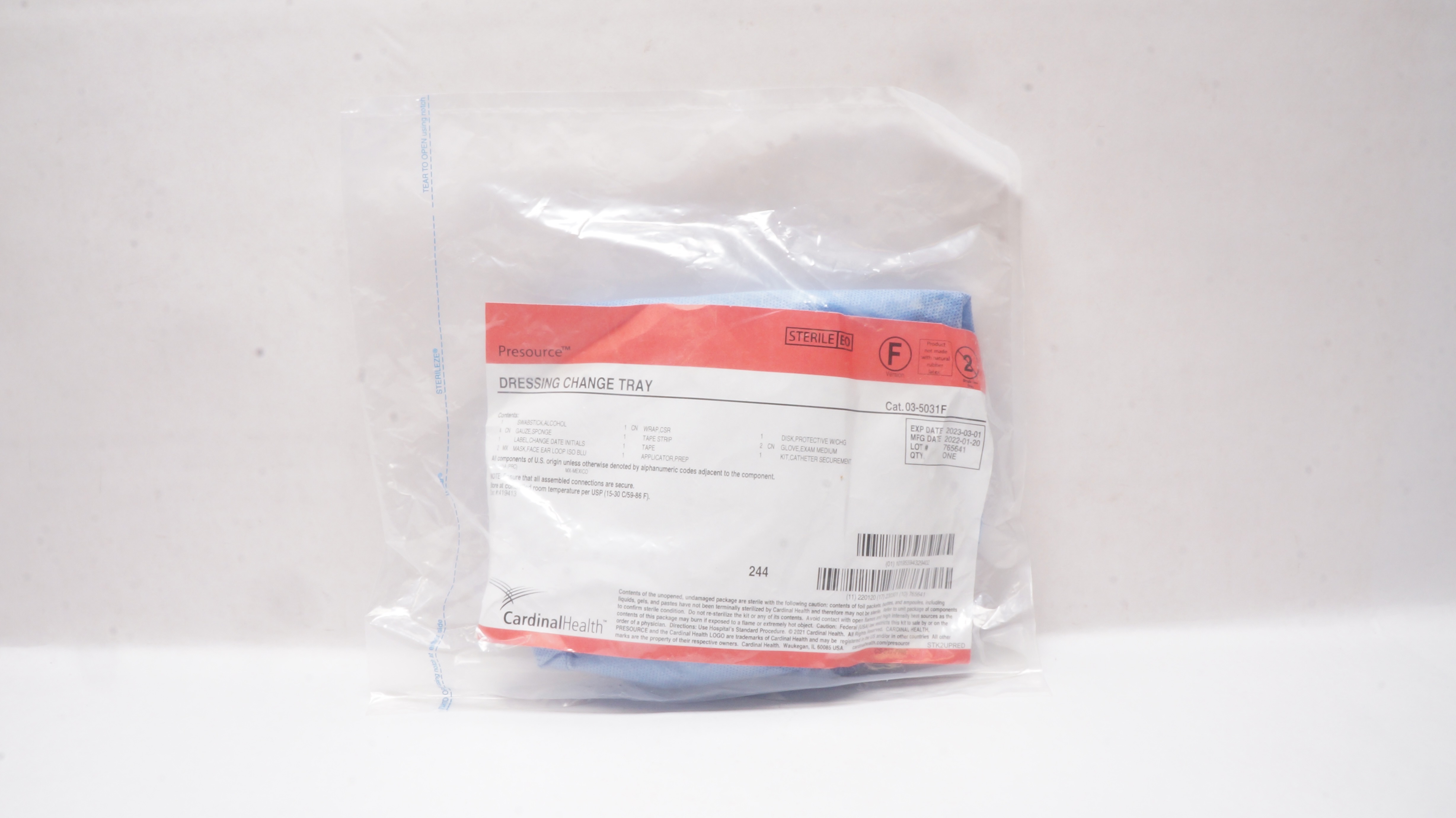 Cardinal Health 03-5031F Presource Dressing Change Tray (x)