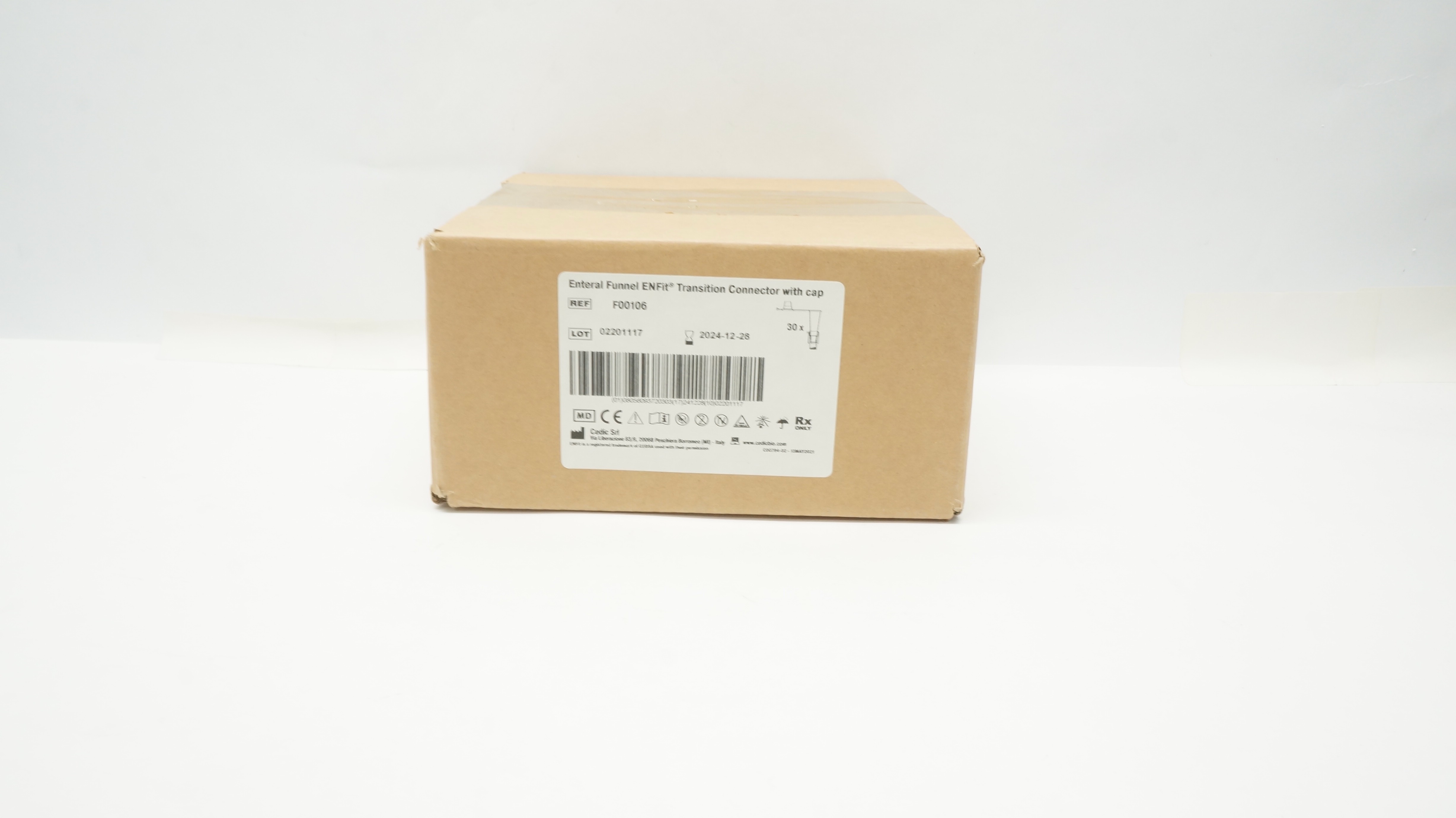 Cedic Srl F00106 Enteral Funnel ENFit Transition Connector W/Cap - Box of 30 (x)