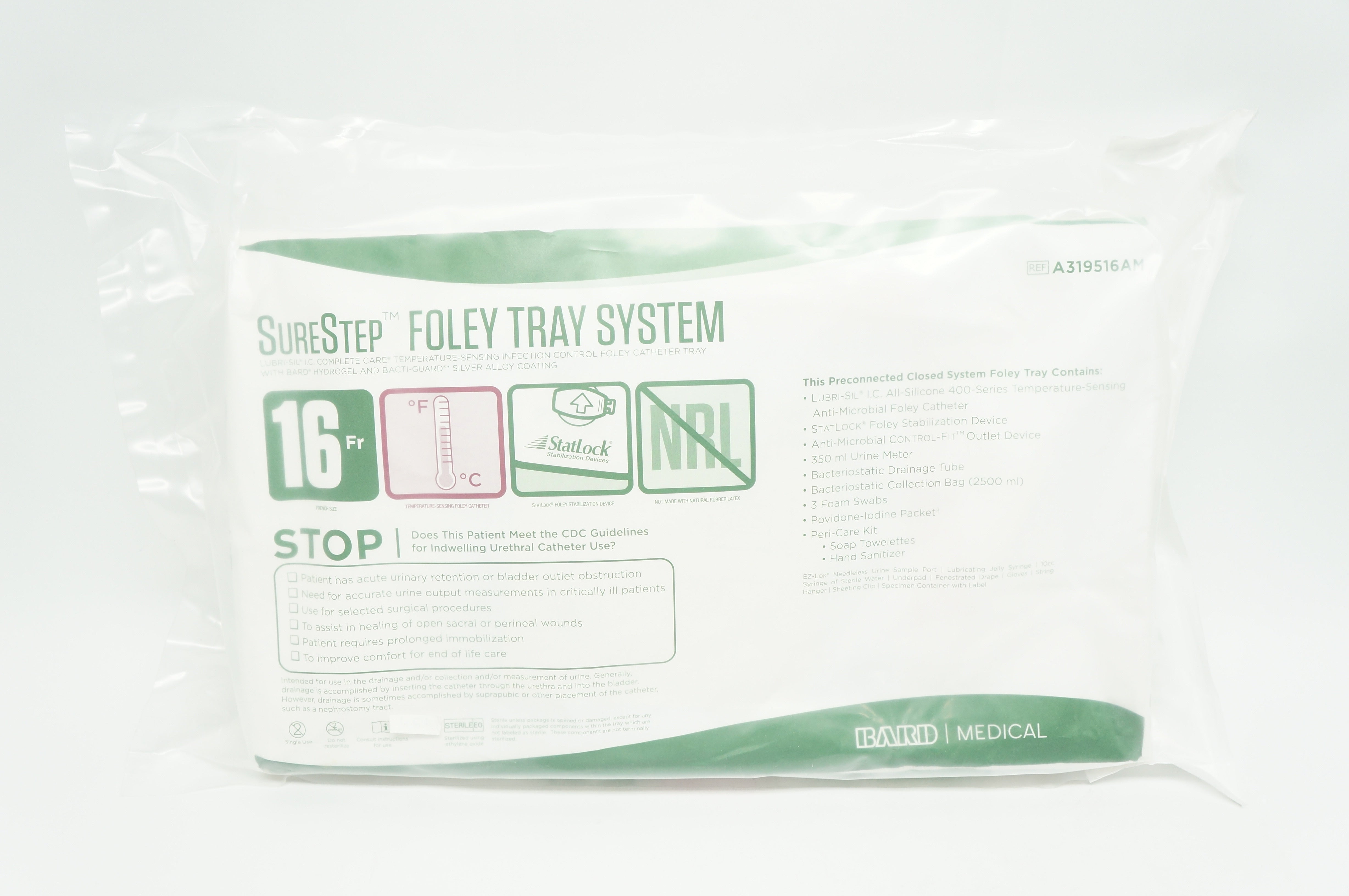 Bard A319516AM SuperStep Lubri-Sil Foley Tray System 16Fr (x)