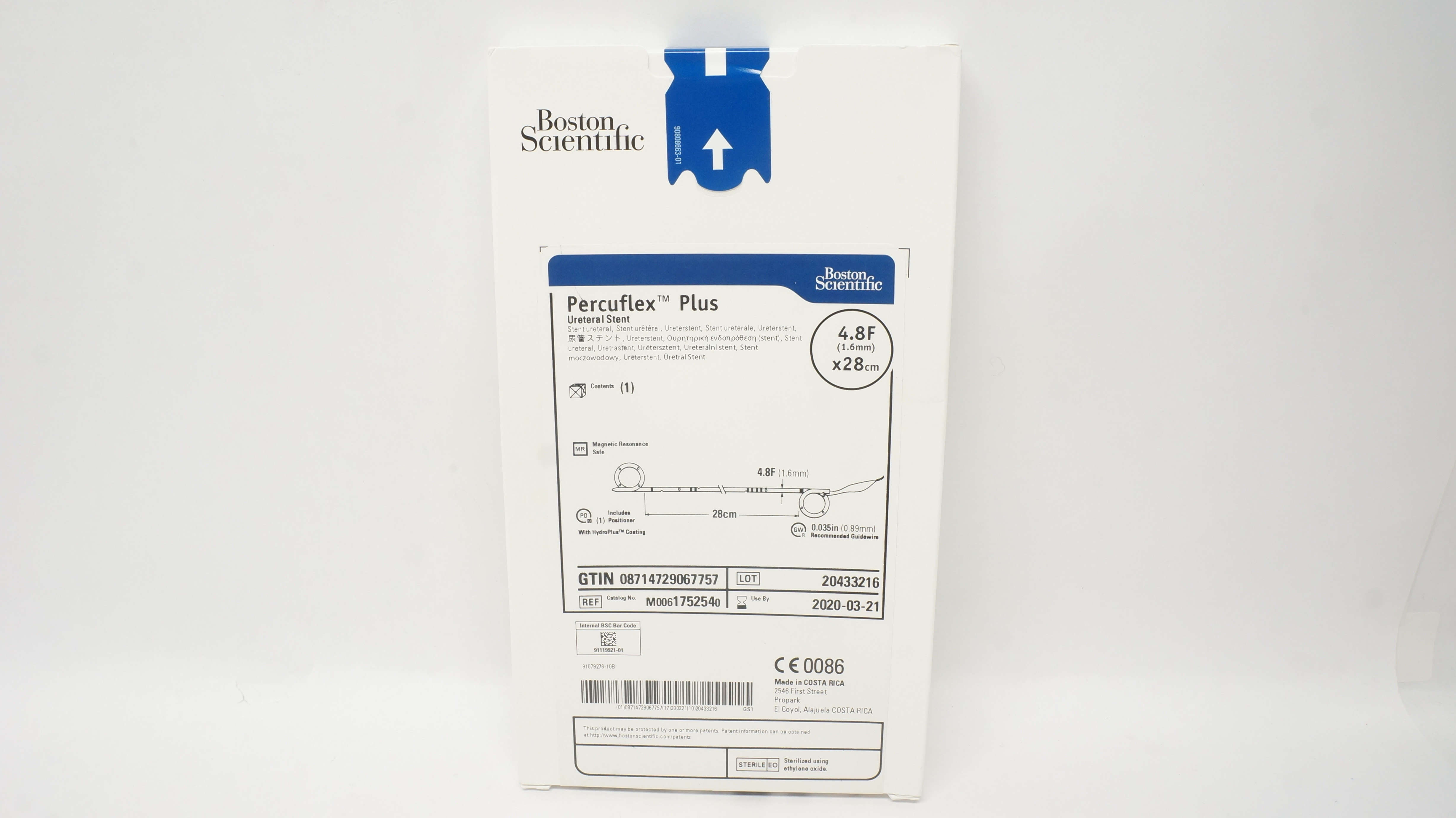 Boston Scientific 175254 Percuflex Plus Ureteral Stnt, 4.8F x 28cm (x)