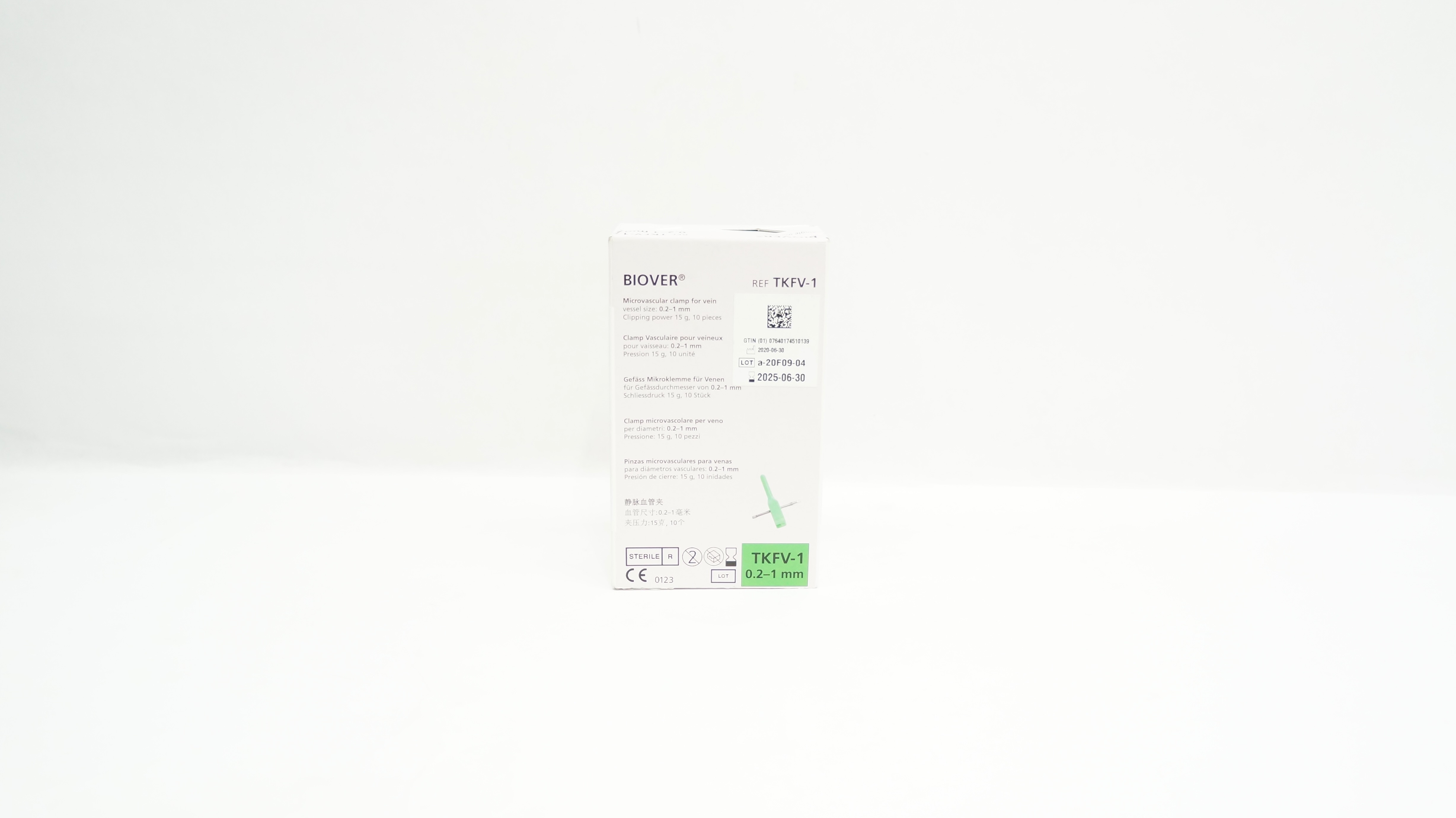 Biover TKFV-1 Microvascular Clamp for Vein Vessel Size 0.2mm - 1mm - Box of 10