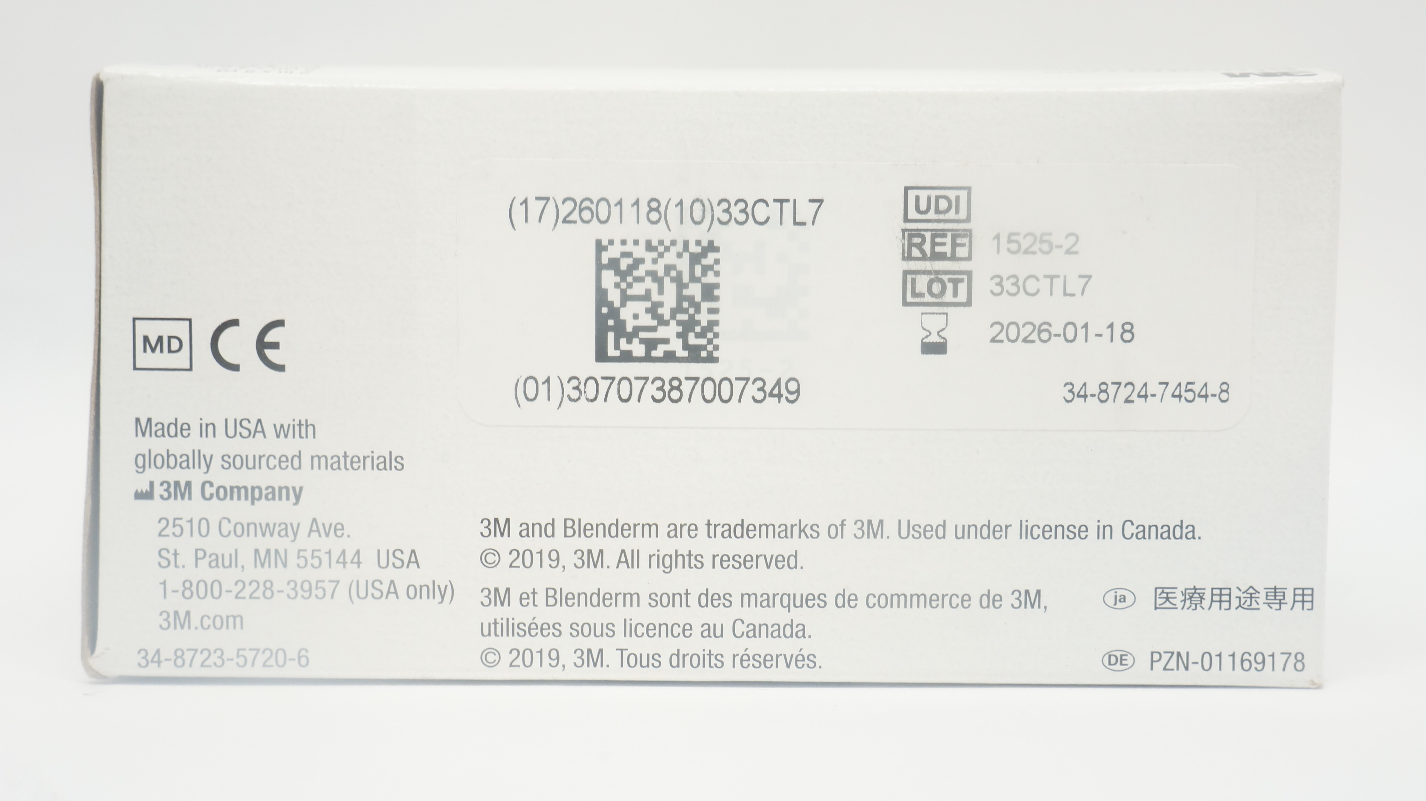 3M 1525-2 Blenderm Surgical Tape 2in x 5yd - Box of 6