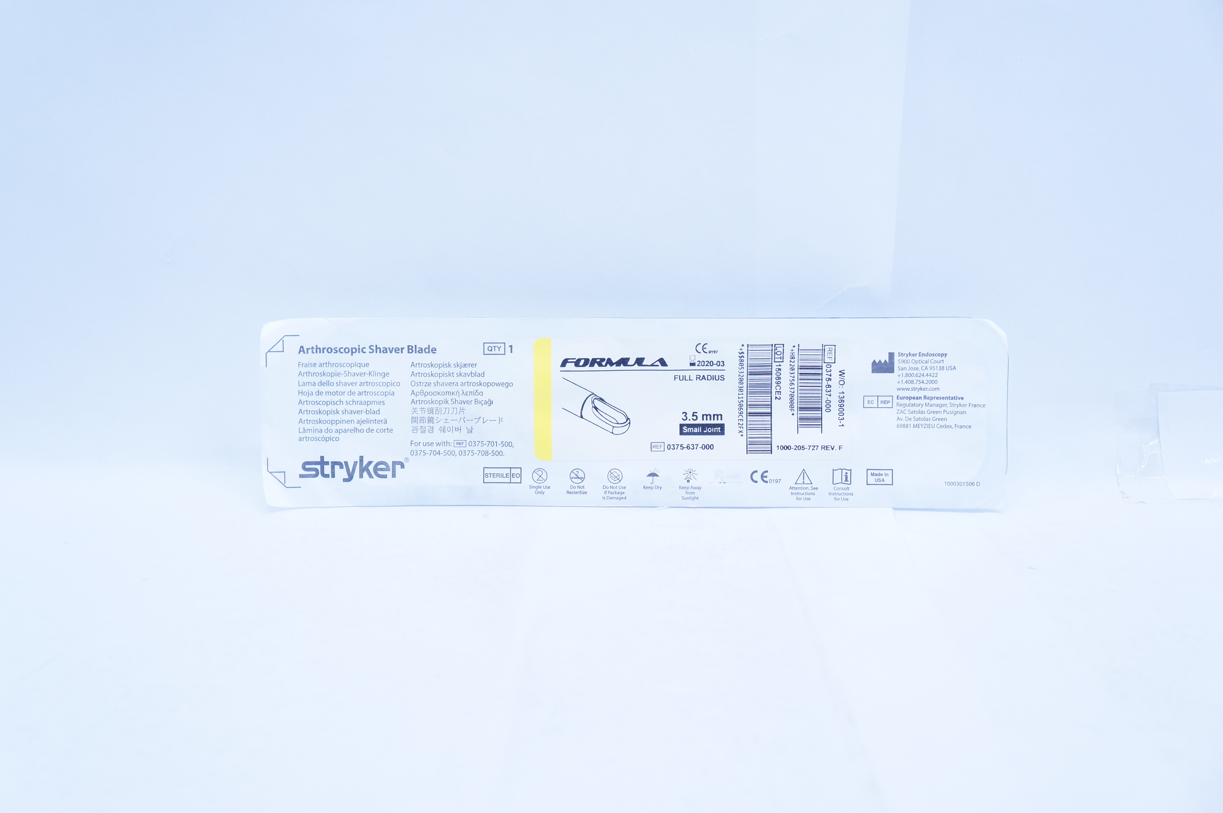 Stryker 0375-637-000 Formula Arthroscopic Shaver Blade 3.5mm Small Joint (x)
