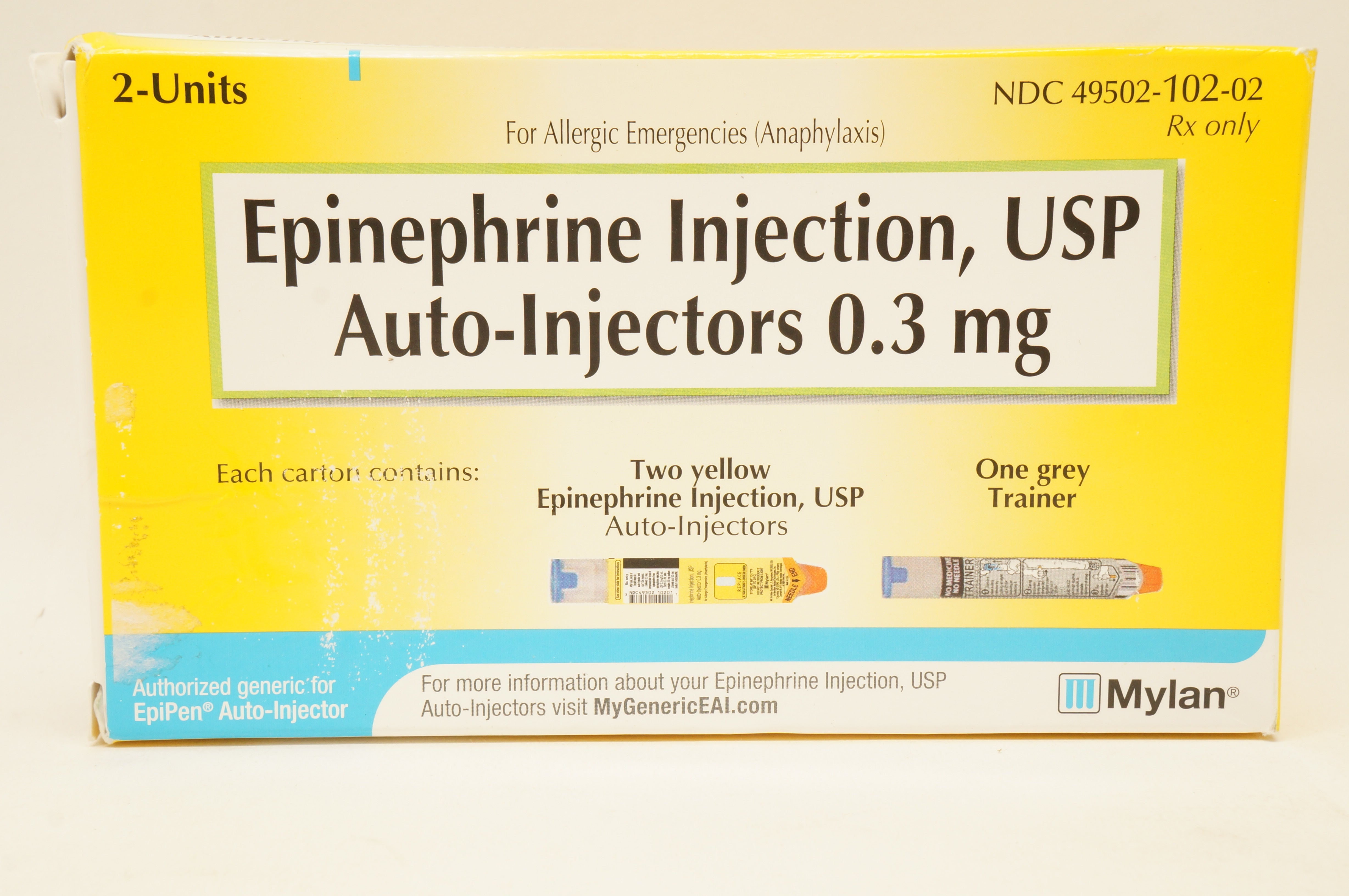Mylan Epinephrine Injection, USP Auto-Injector 0.3mg - Pack of 2