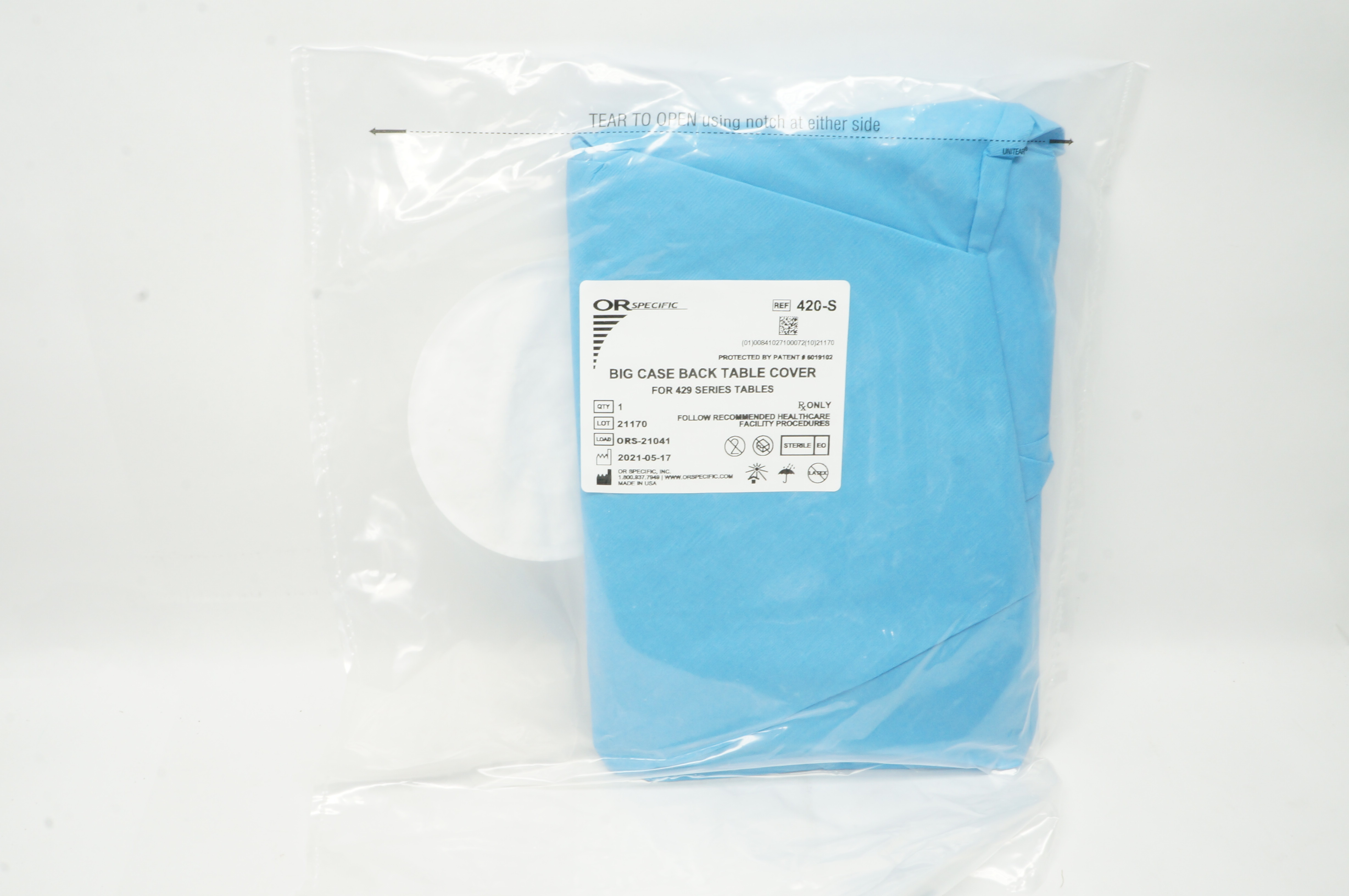 OR Specific 420-S Big Case Back Table Cover for 429 Series Tables