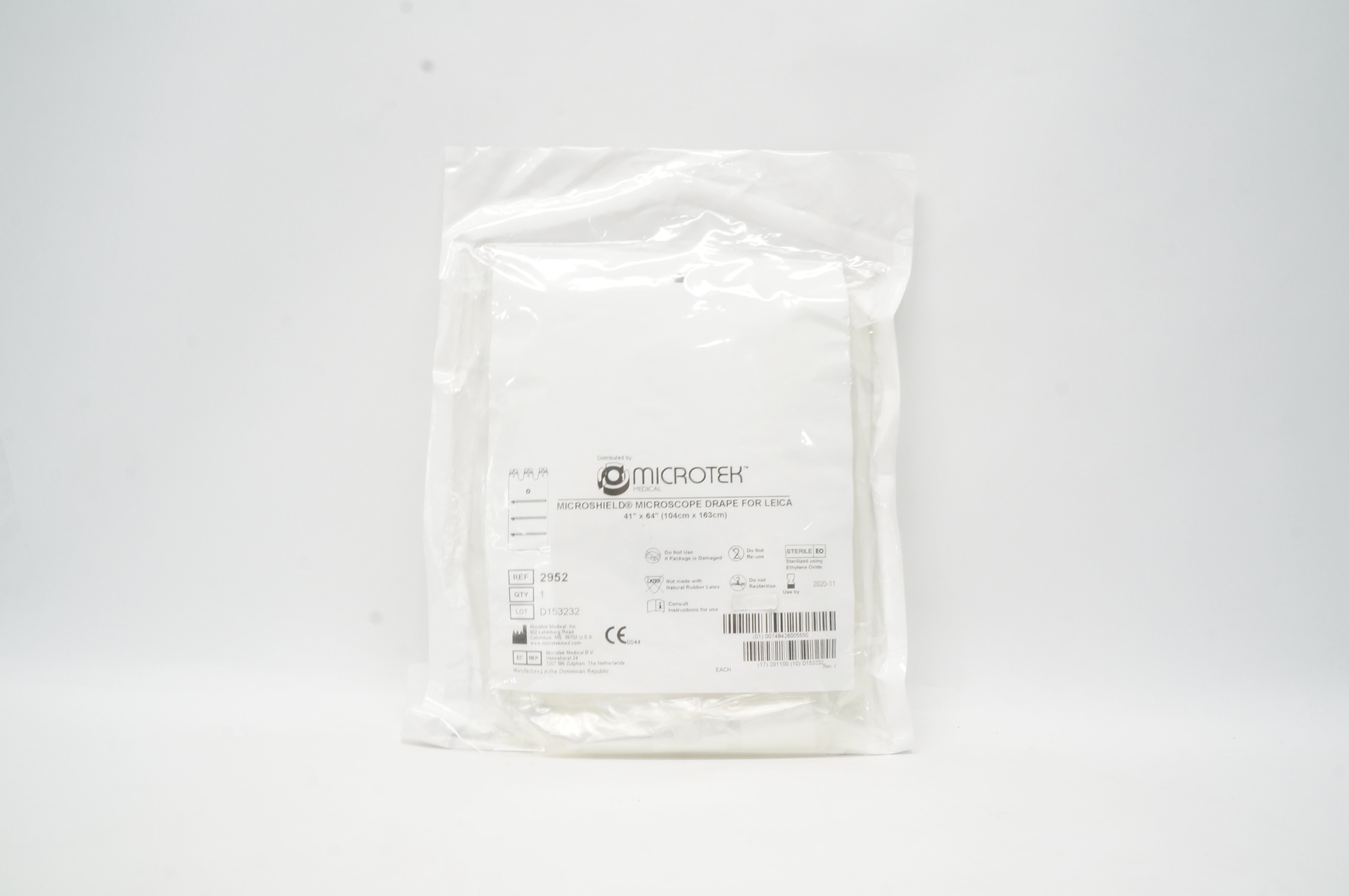 Microtek 2952 Microshield Microscope Drape For Leica 41 inch x 64 inch (x)