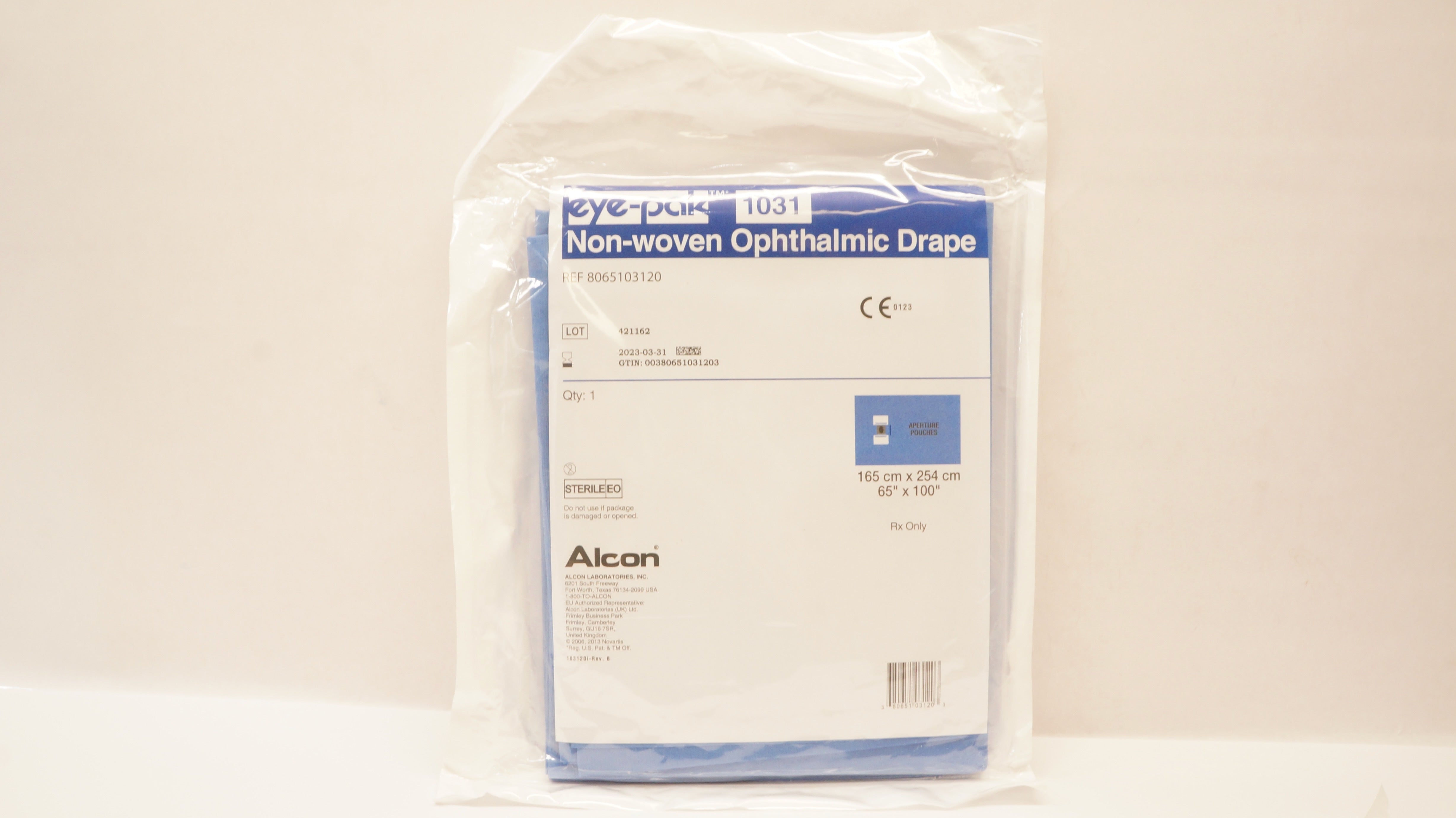 Alcon 8065103120 Eye-Pak Non-Woven Ophthalmic Drape 65inch x 100inch